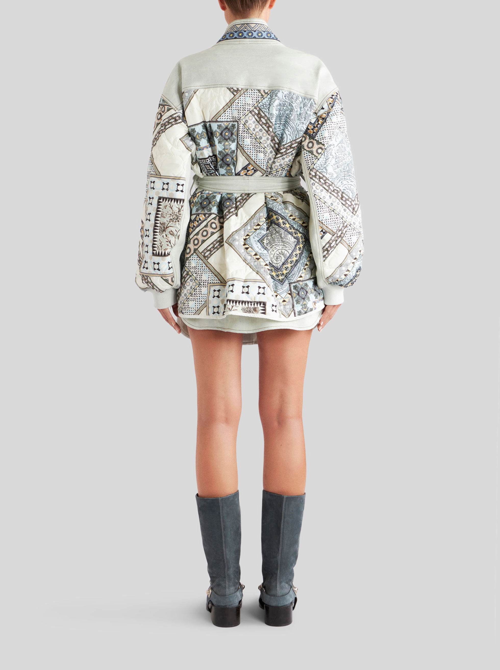 PATCHWORK PRINT KIMONO JACKET - 5