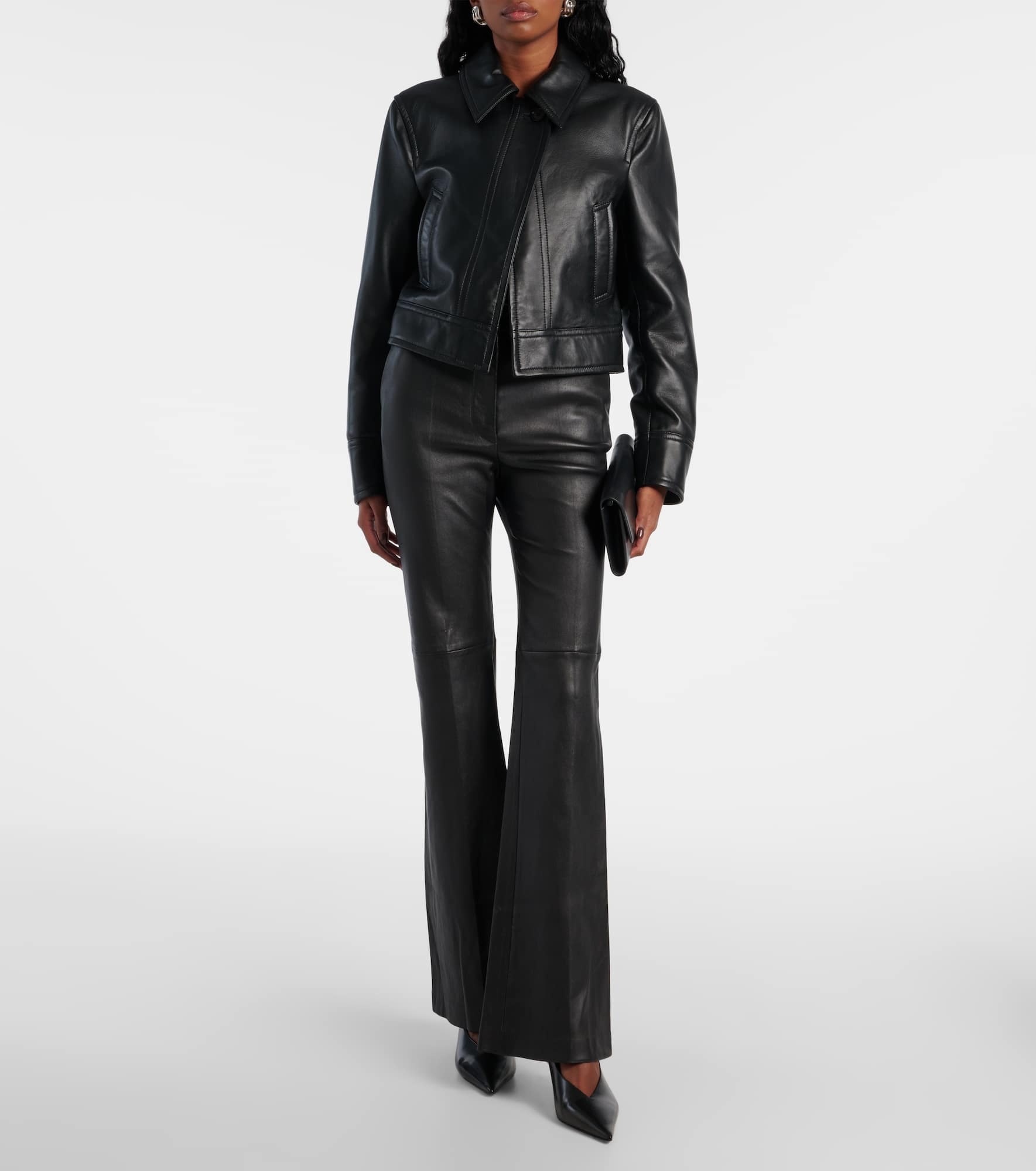 Tafira mid-rise leather flared pants - 2