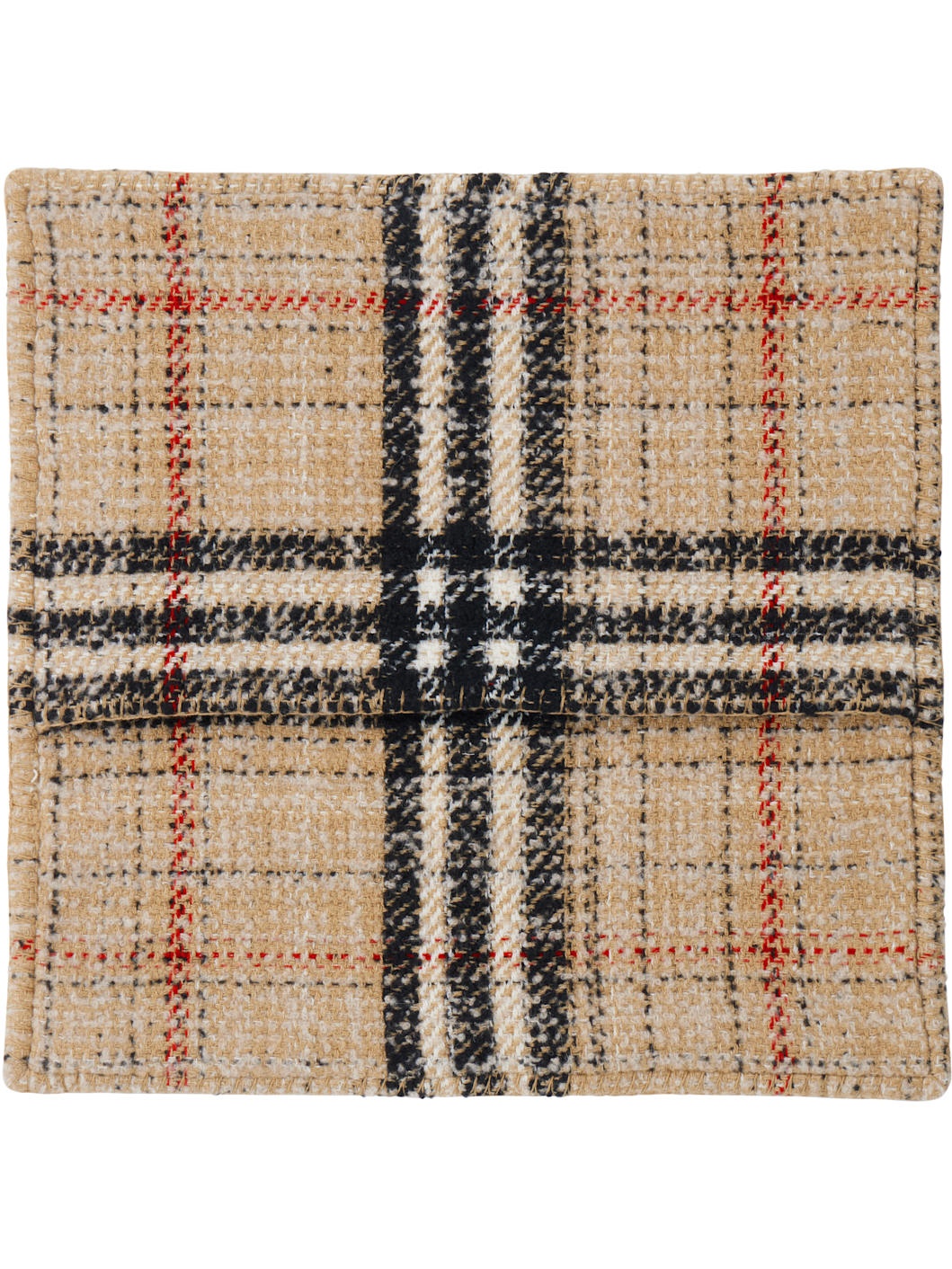 Beige Giant Check Tweed Cushion Cover - 2
