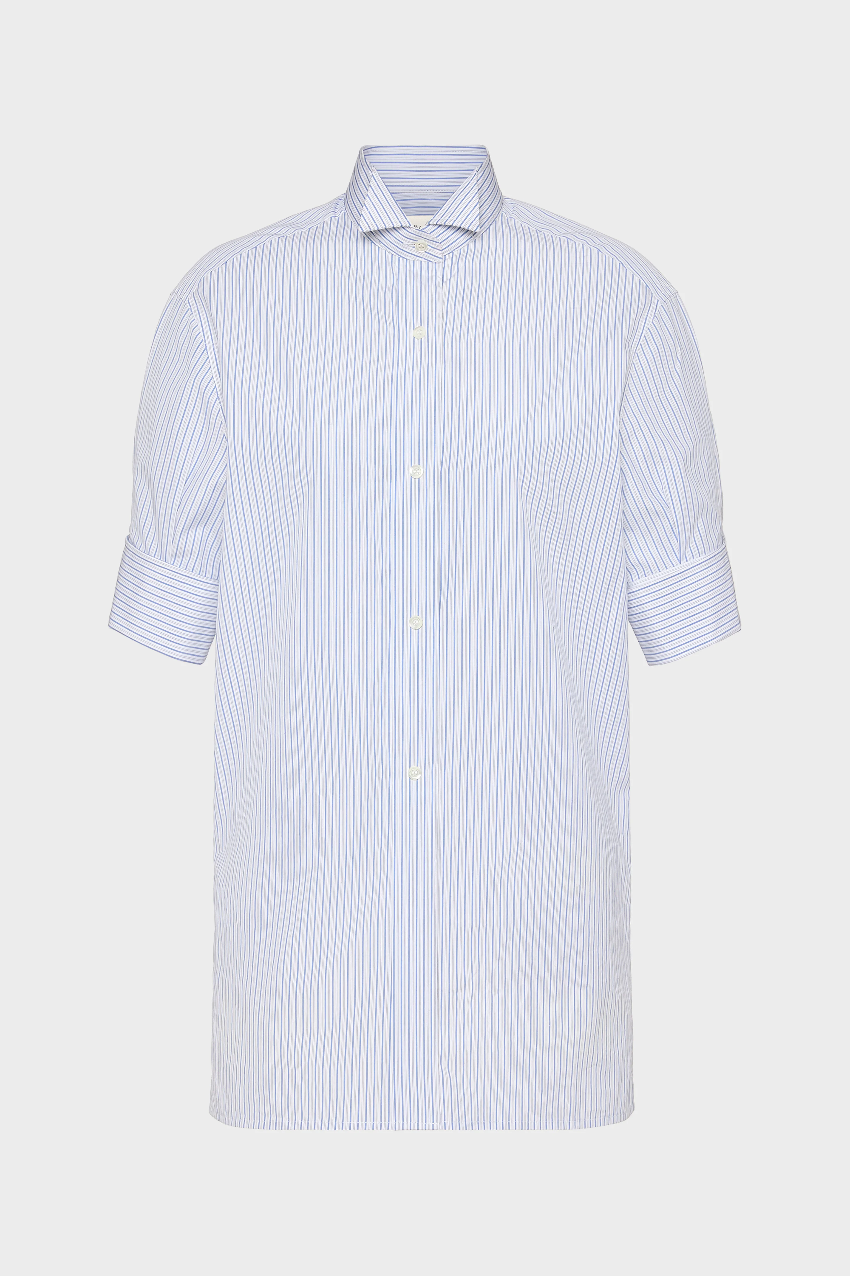 Striped Cotton Short-Sleeve Shirt - 1