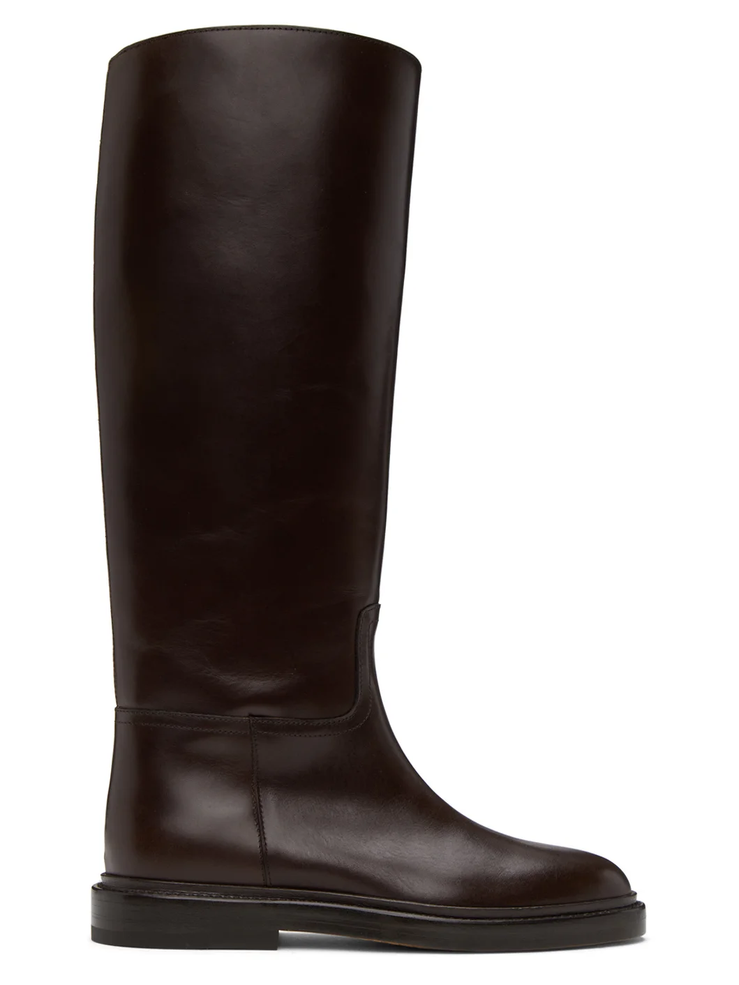 Burgundy Leather Riding Boots - 1