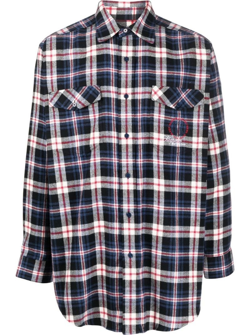 check-pattern long-sleeve shirt - 1