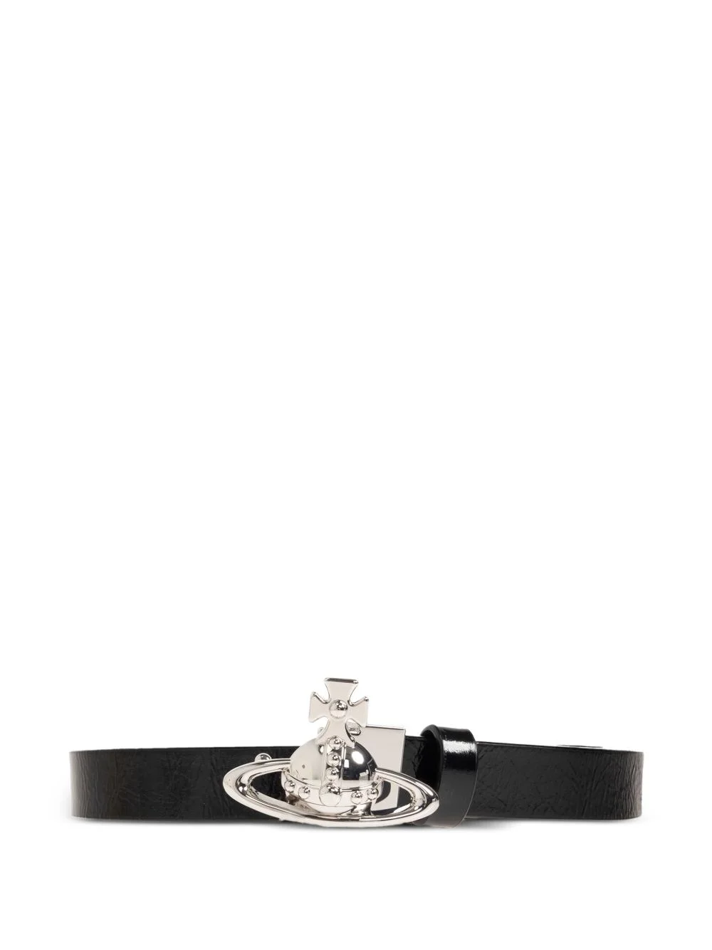 Orb-plaque leather belt - 1