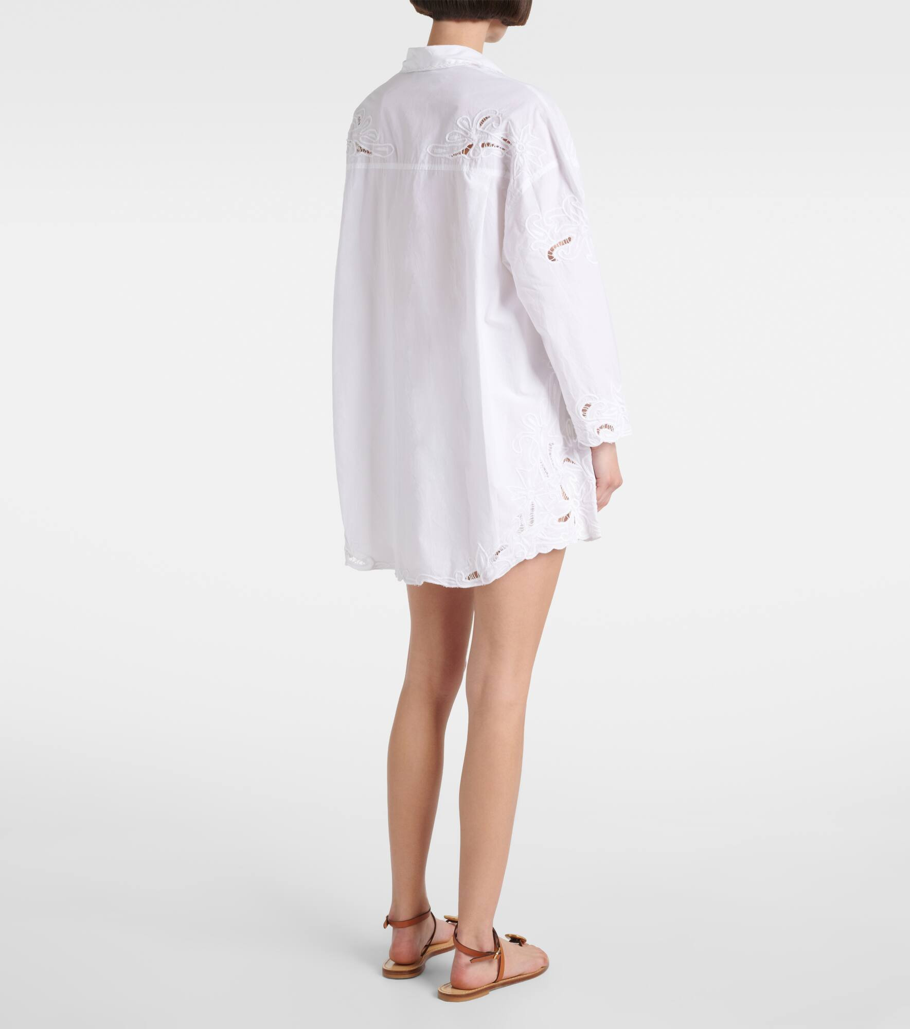 Broderie anglaise cotton poplin shirt - 3