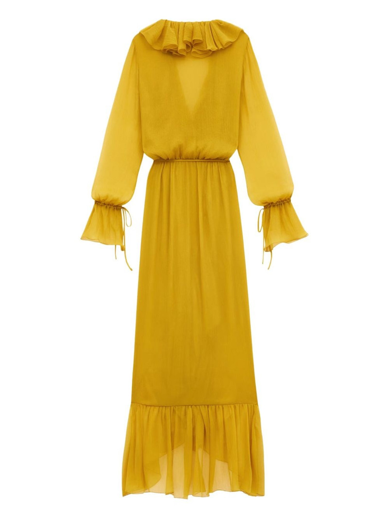 SAINT LAURENT ruffled wrap dress outlook