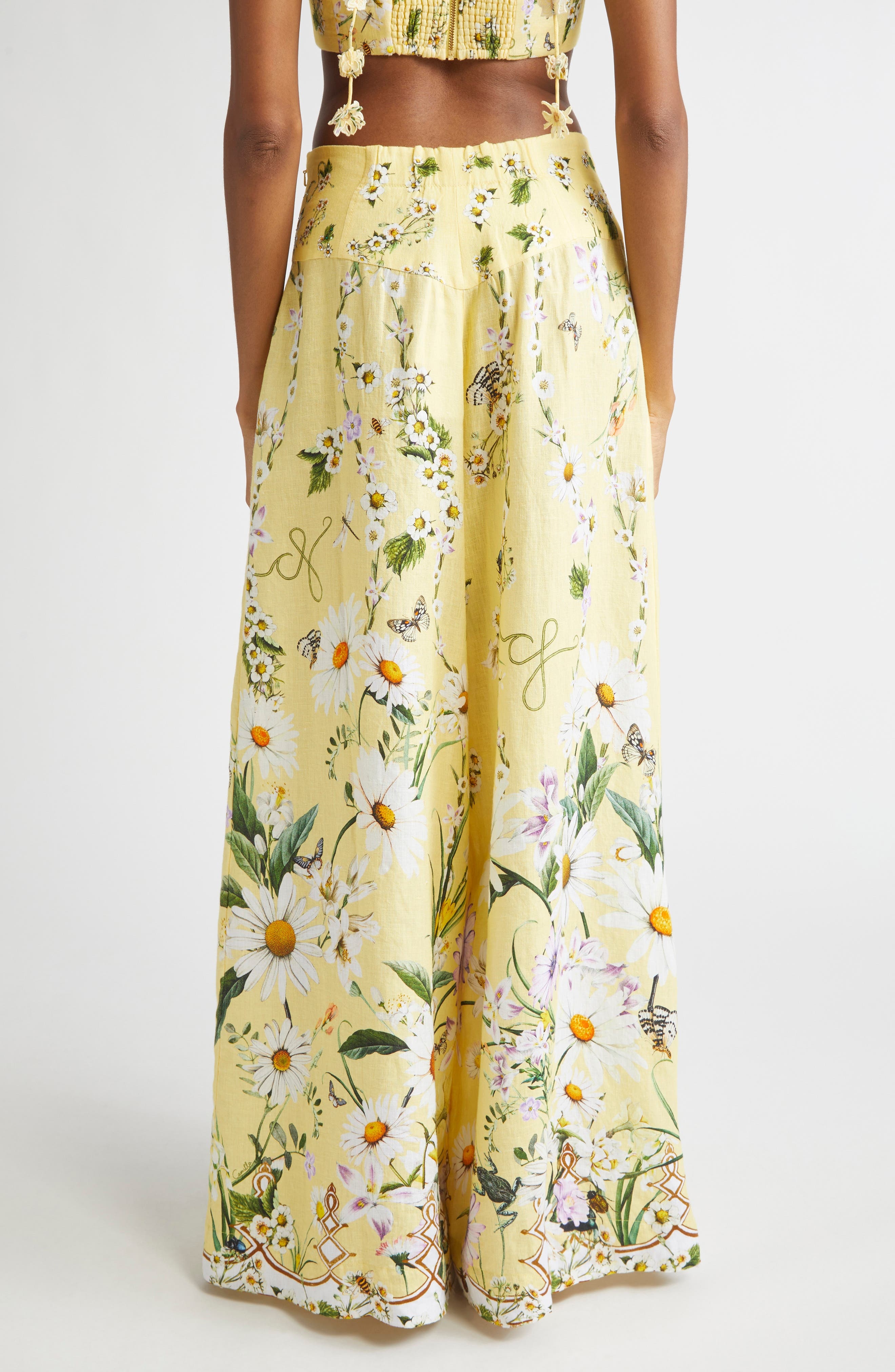 Camilla Daisy Chains Corset Waist Wide Leg Pants at Nordstrom - 3