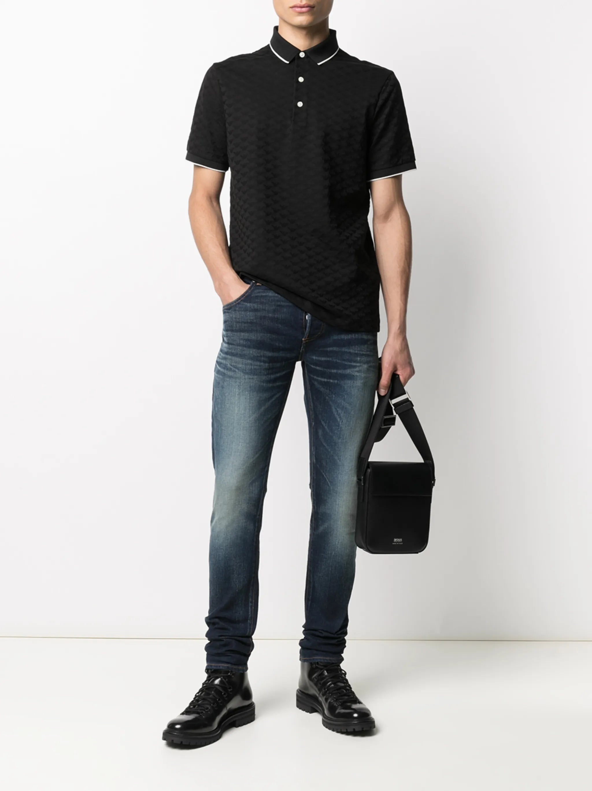 Emporio Armani Logo Embroidered Polo Shirt - 2