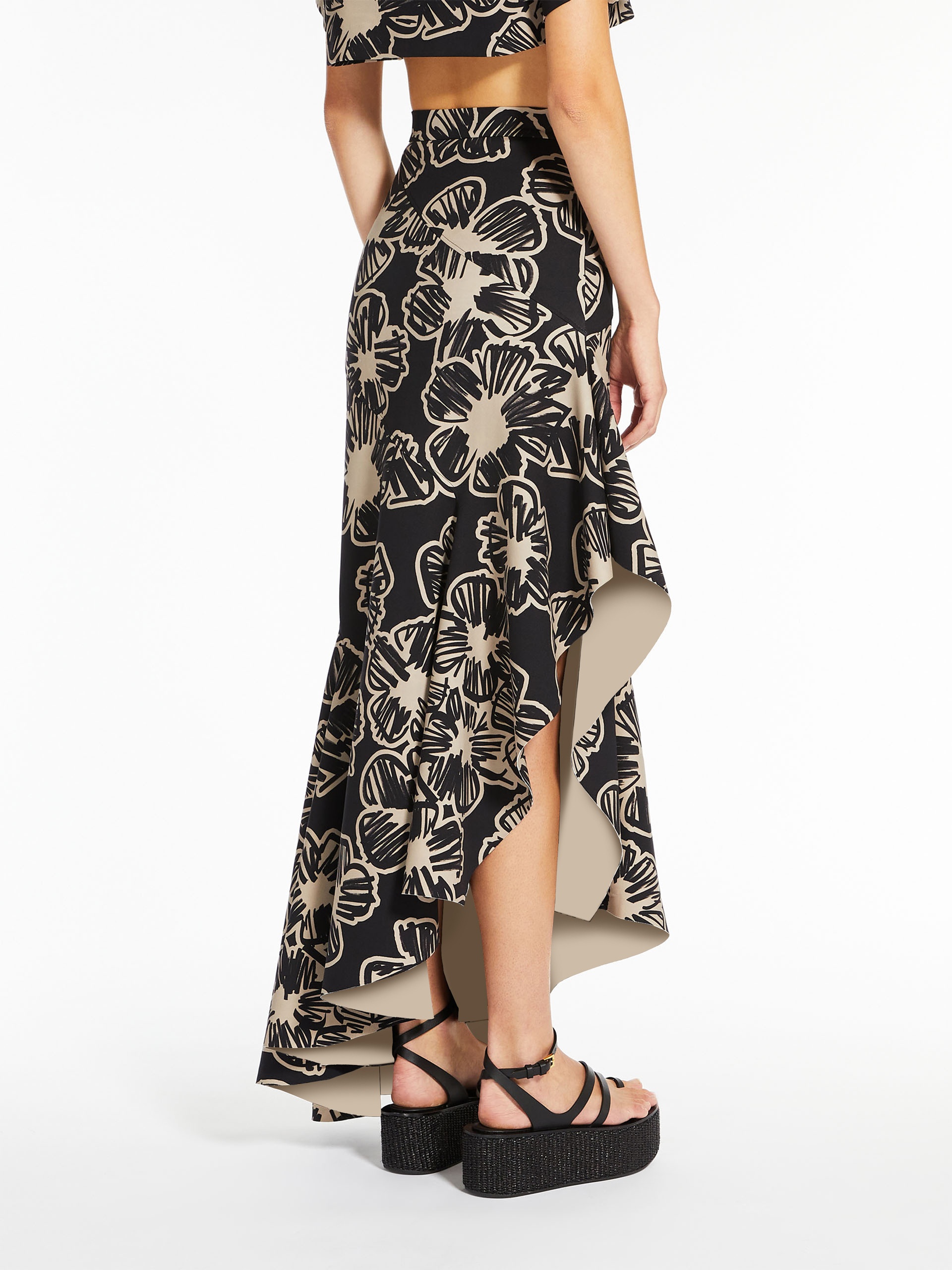 ILEX Asymmetric skirt in printed jersey - 4