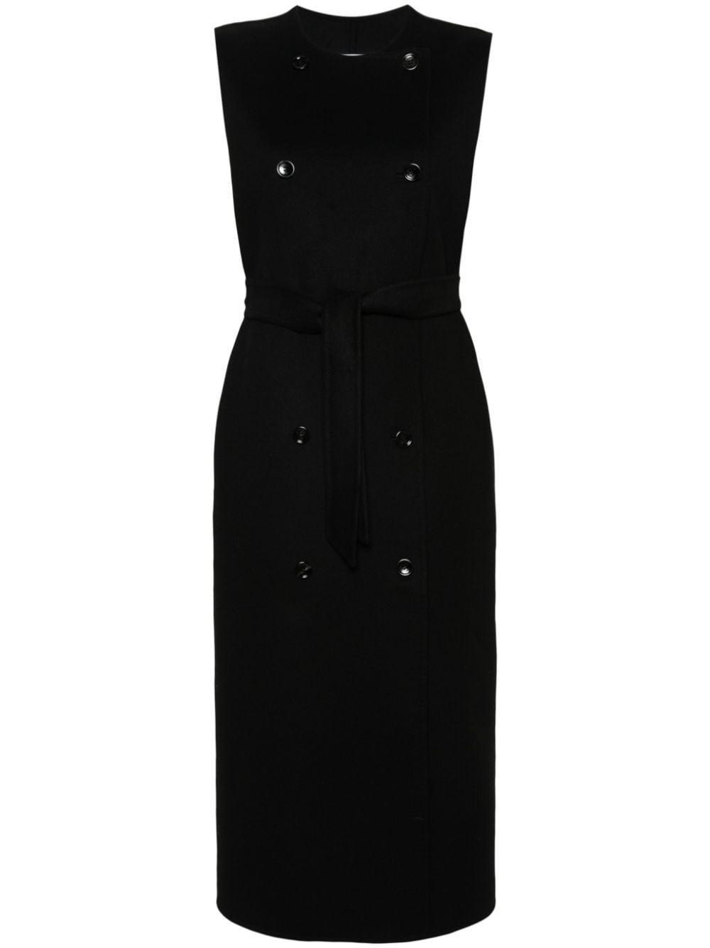 double-breasted sleeveless coat - 1