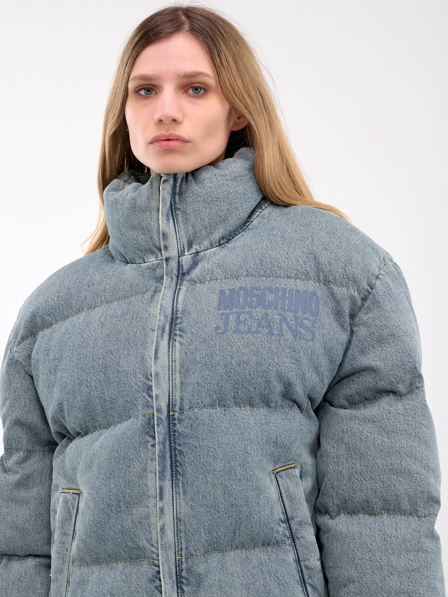 Denim Puffer Jacket - 4