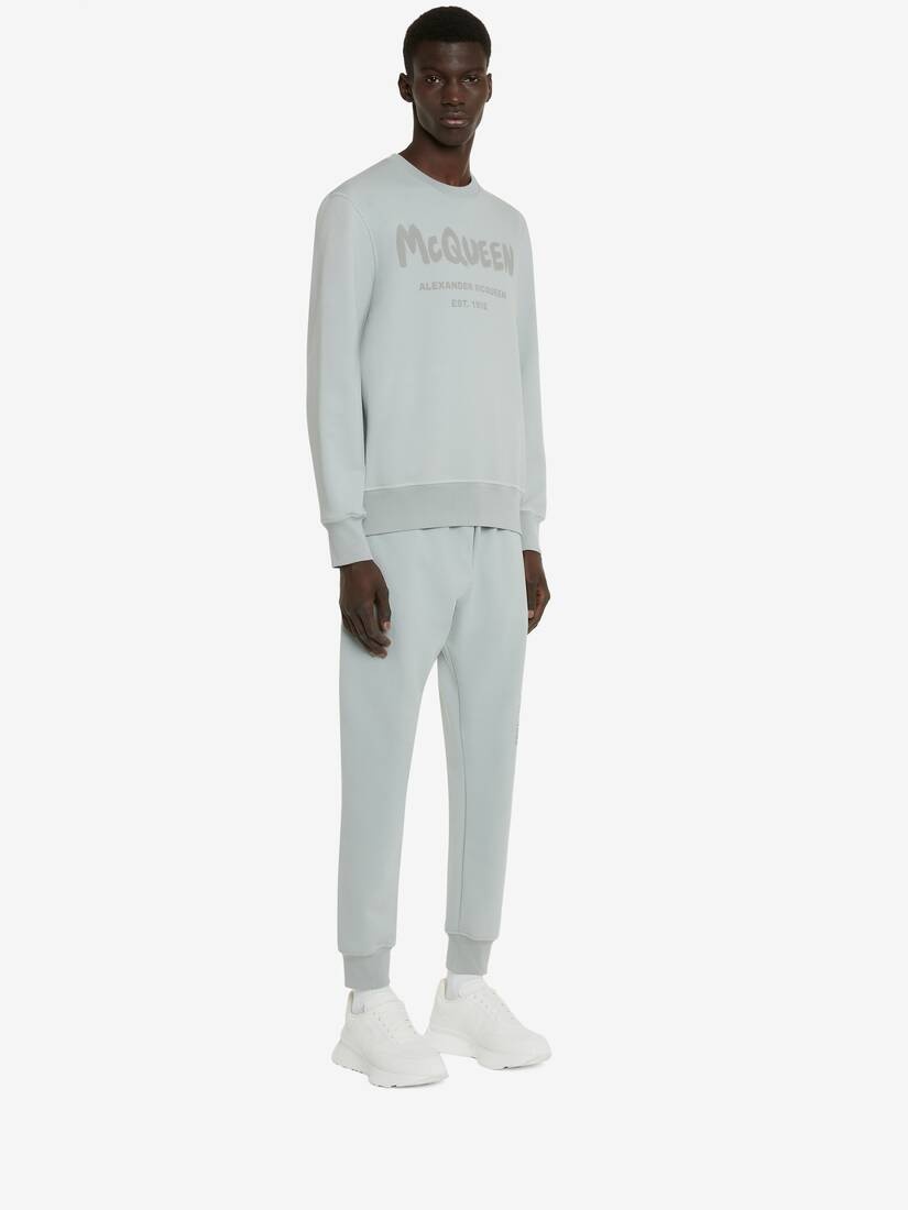 Men's McQueen Graffiti Sweatshirt in Dove Grey - 3