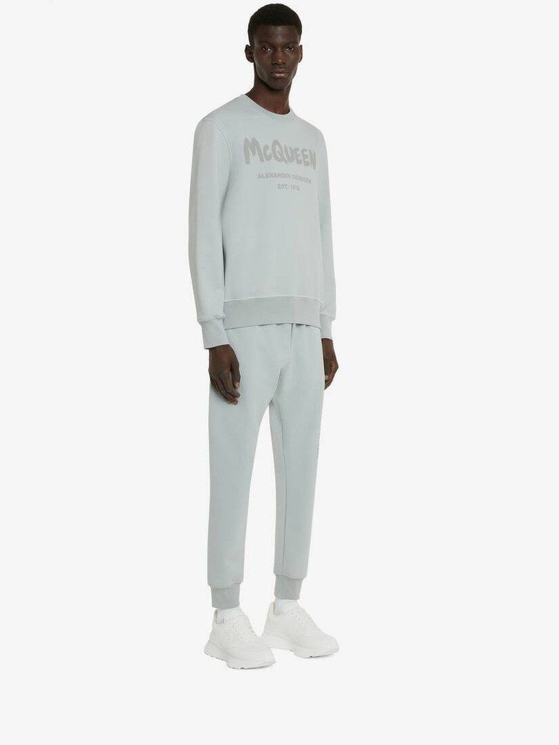 Men's McQueen Graffiti Sweatshirt in Dove Grey 3