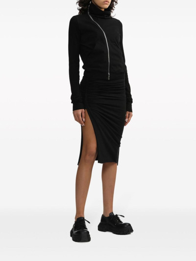 Rick Owens DRKSHDW ruched jersey pencil skirt outlook