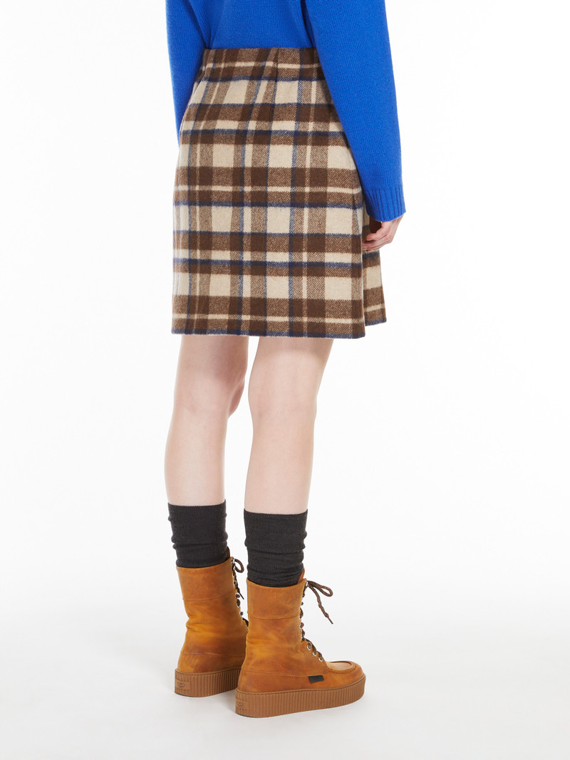 EPOCA Short chequered wool skirt 4
