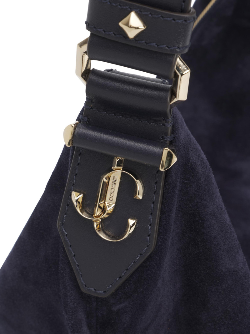 Women's Ana Logo Suede Hobo Bag - Marine Light Gold 5