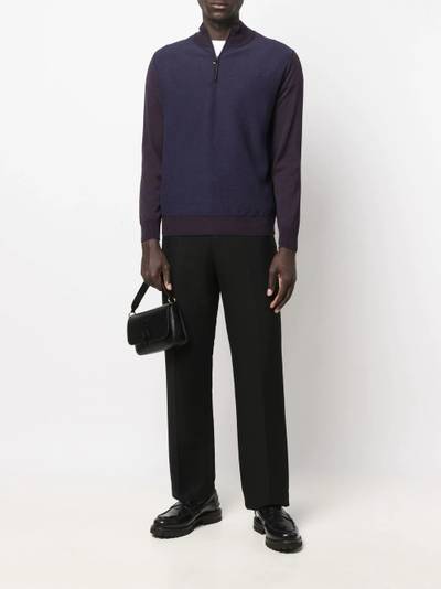 Canali two-tone quarter-zip jumper outlook