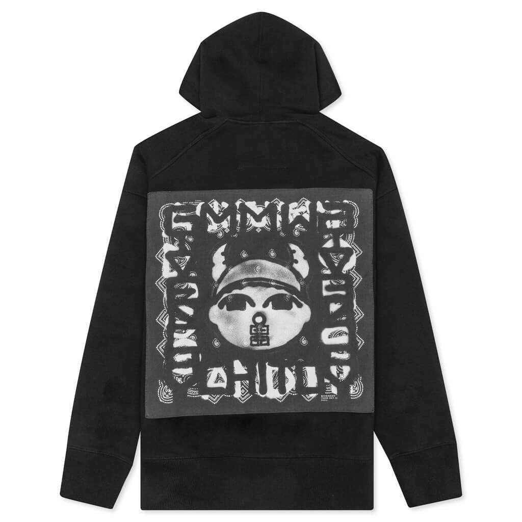 GIVENCHY CHITO BANDANA OVERSIZED HOODIE - BLACK - 2