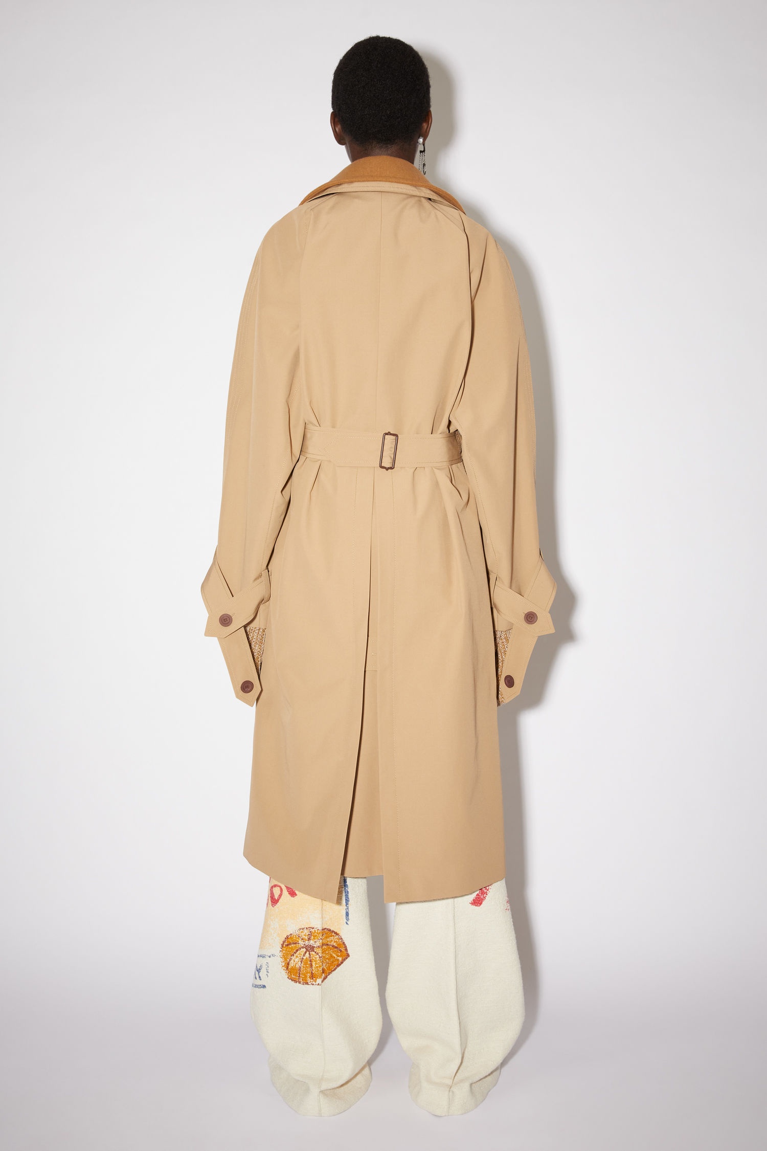 Lined trench coat - Camel brown - 3