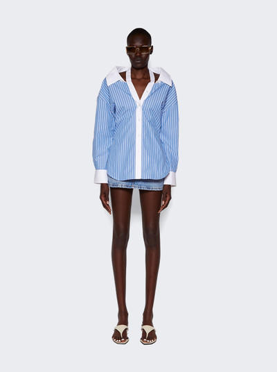 alexanderwang.t Cropped Button Down Top Blue And White outlook