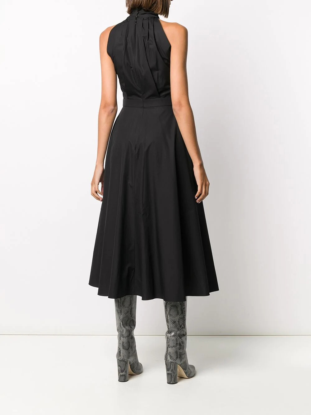 crossover neck midi dress - 4