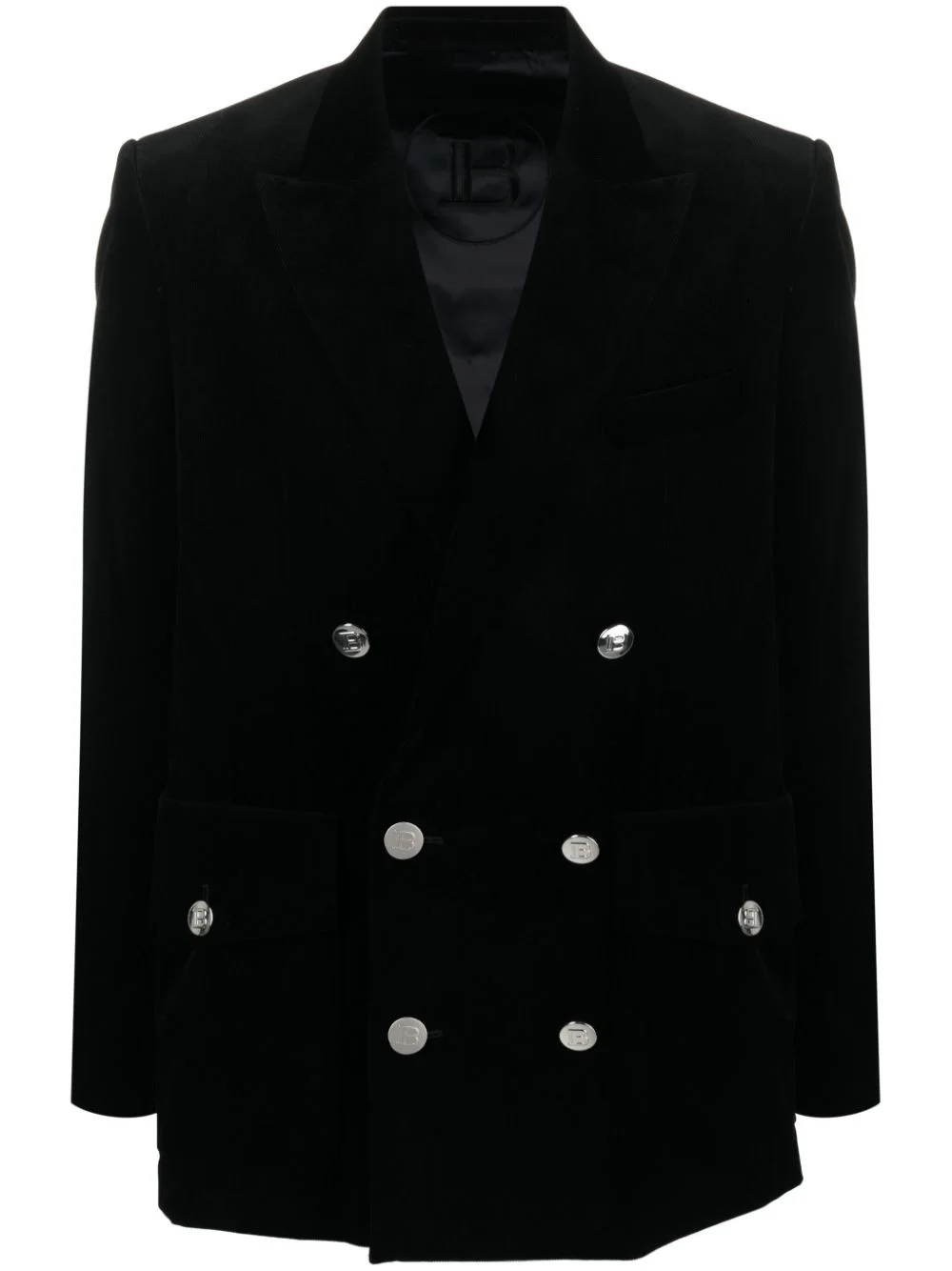 double-breasted corduroy blazer - 1