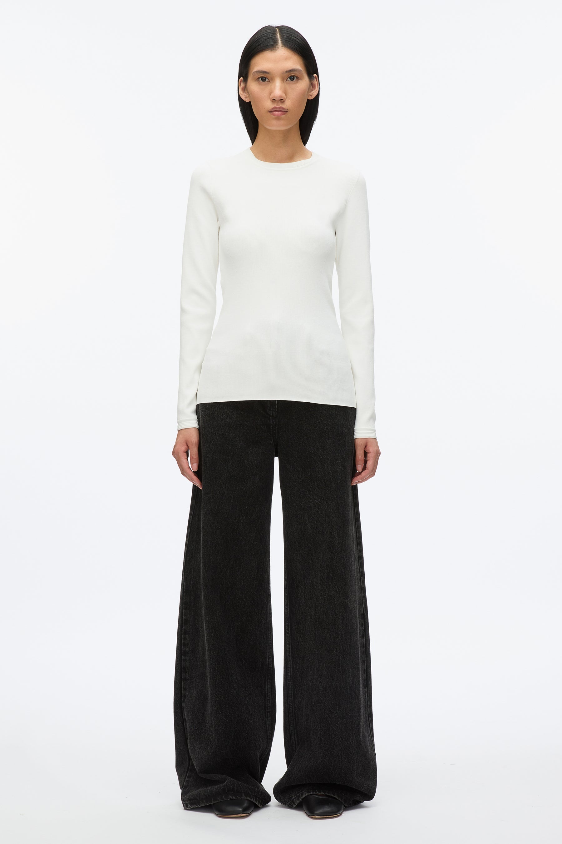 Compact Rib Long Sleeve Tee - 2