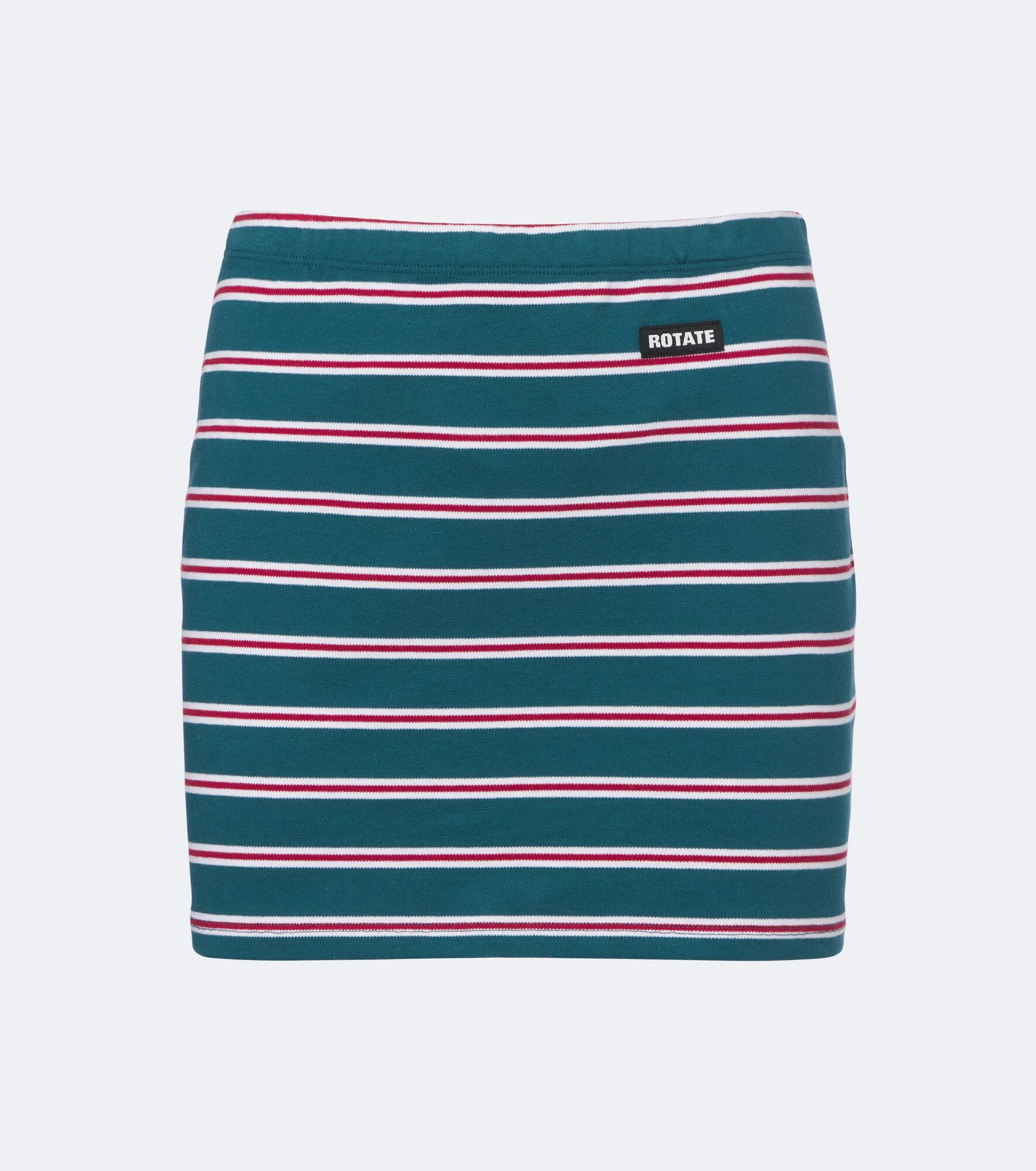 Striped cotton-blend piqué miniskirt - 1