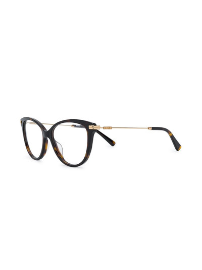 Moschino cat-eye frame contrast arm glasses outlook