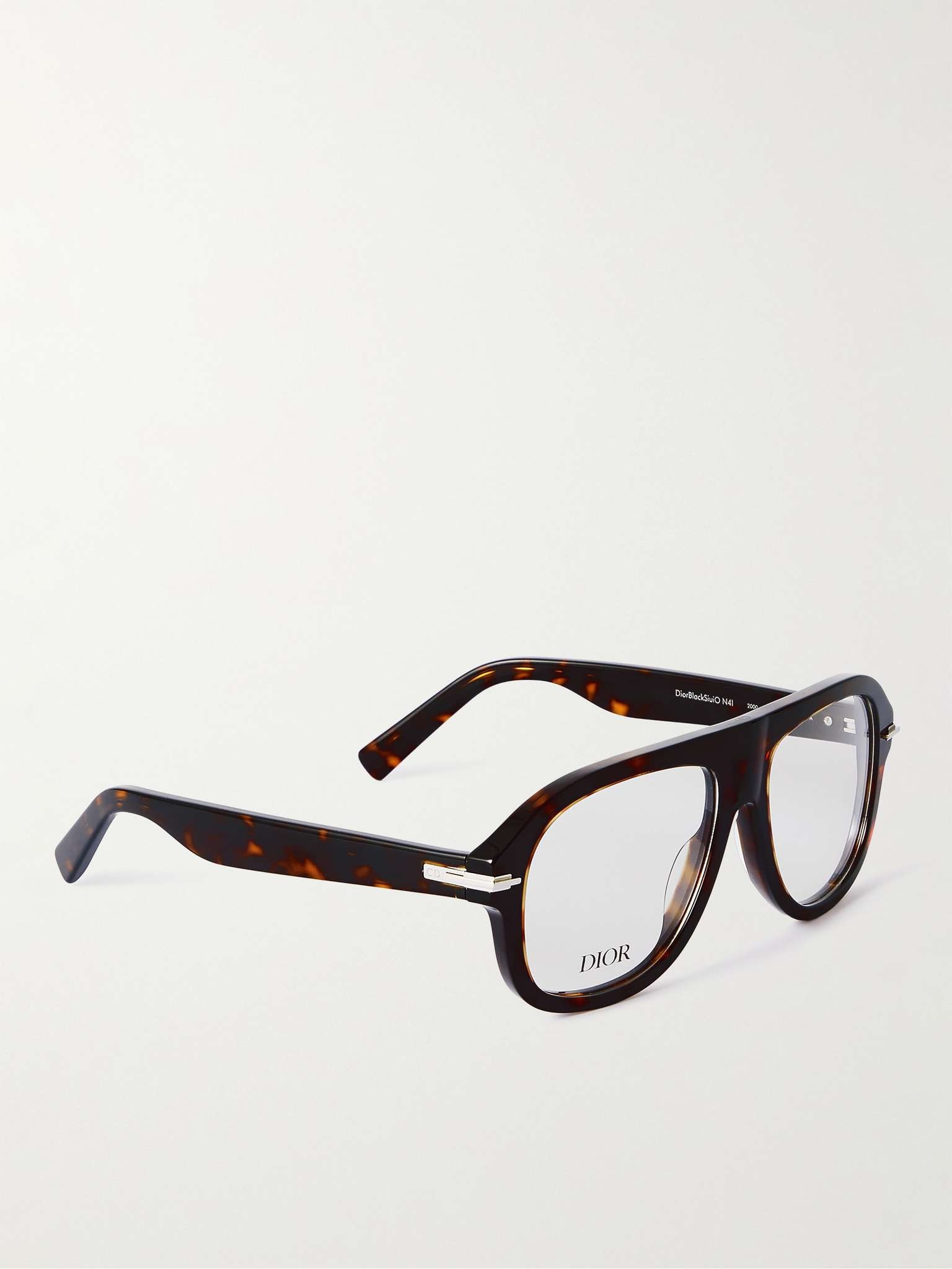 Blacksuit Tortoiseshell Acetate and Silver-Tone Aviator-Style Optical Glasses - 3