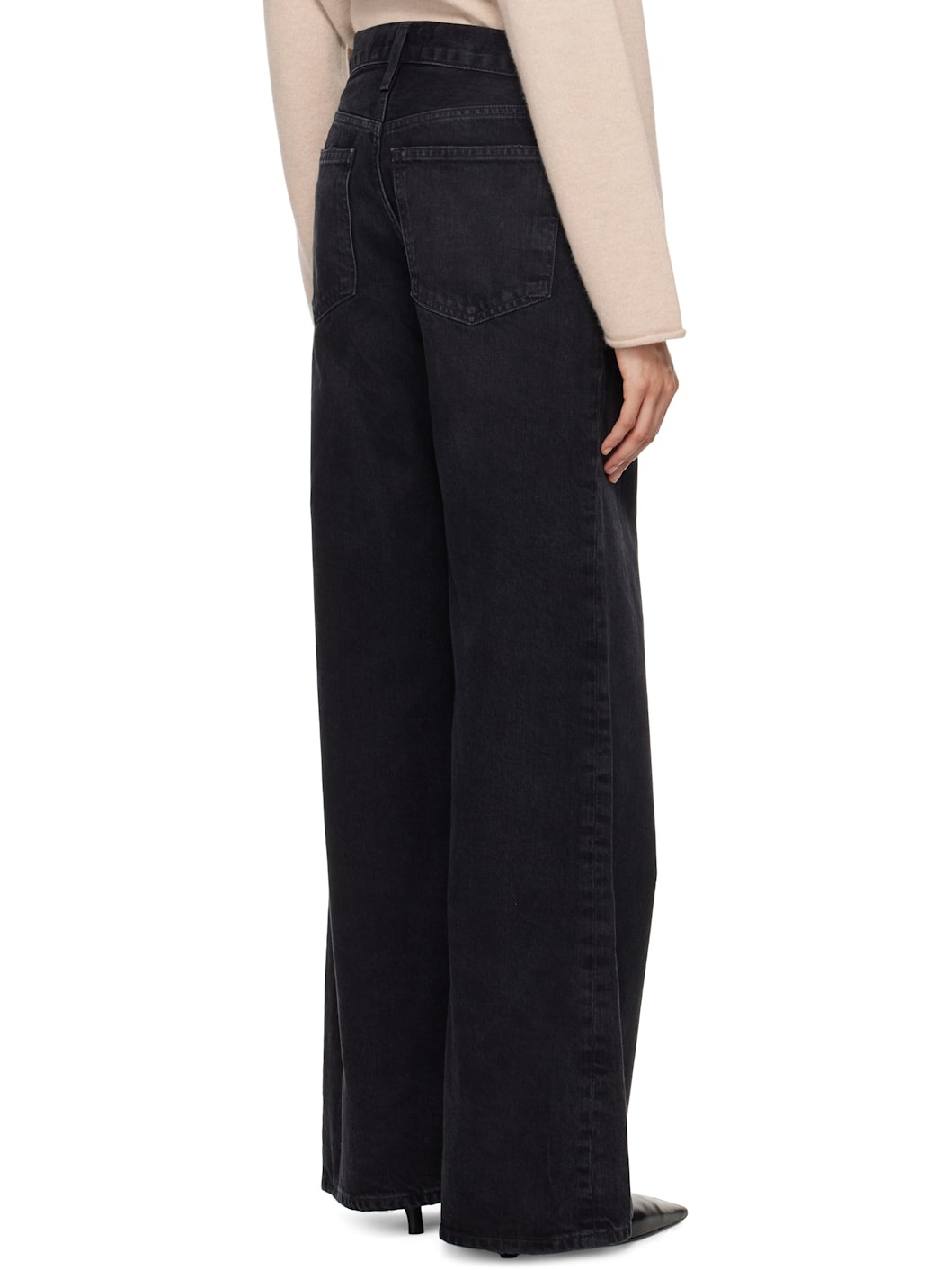 Black Clara Low Rise Baggy Flare Jeans - 3