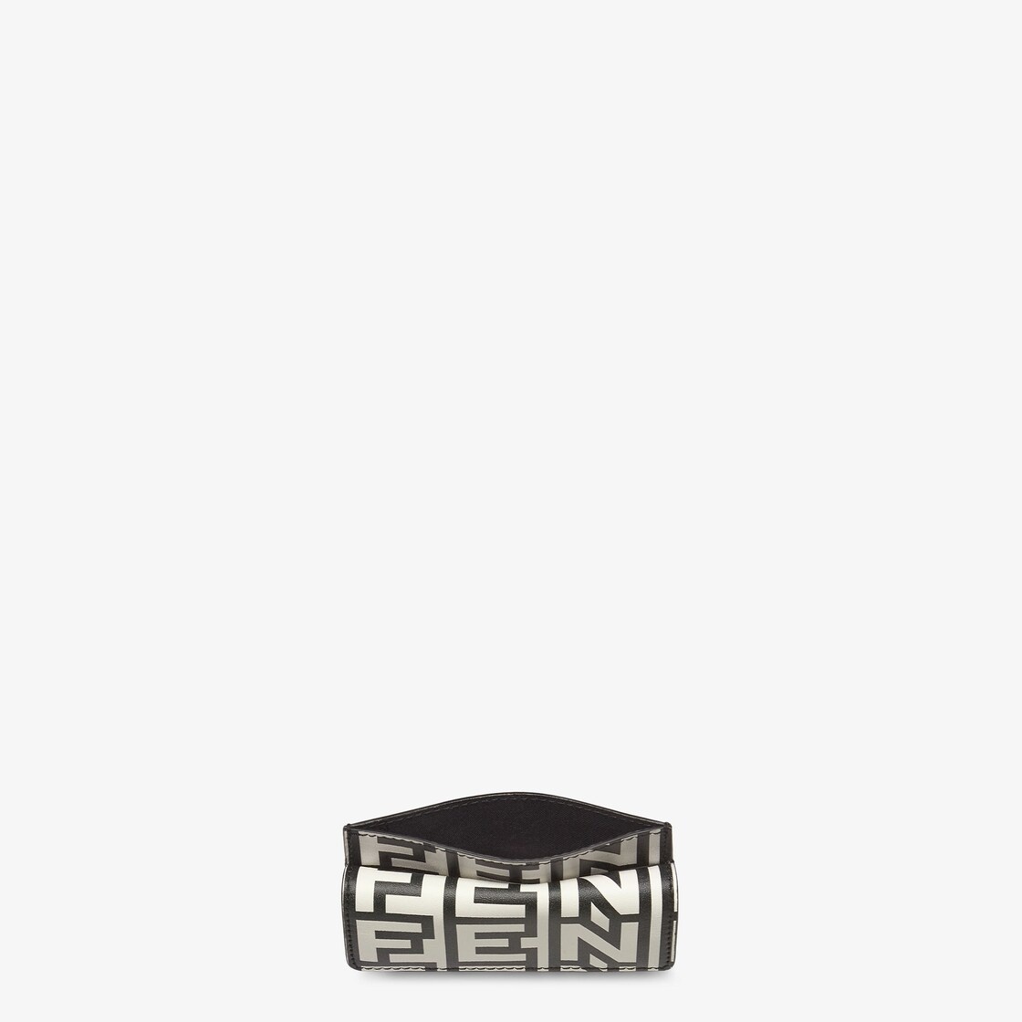 Fendi Roma card holder with three card slots and a coin purse with a snap button. Made of printed na - 4