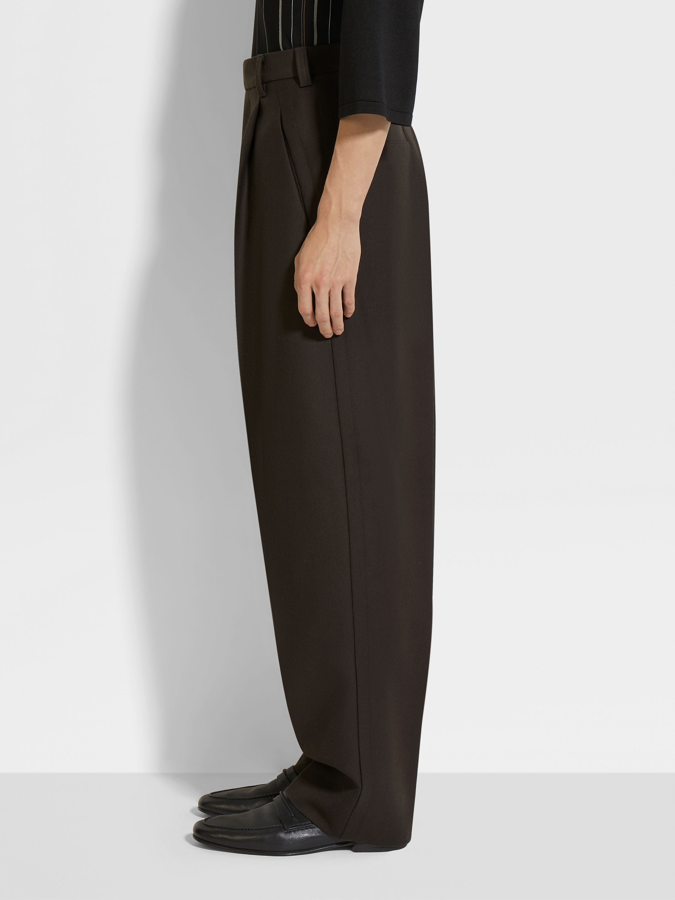 DARK BROWN OASI LINO PANTS - 4