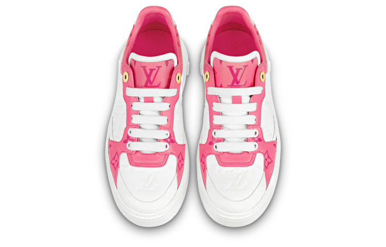 (WMNS) LOUIS VUITTON Time Out Sneakers 'White and Pink Monogram' 1AB33E - 3