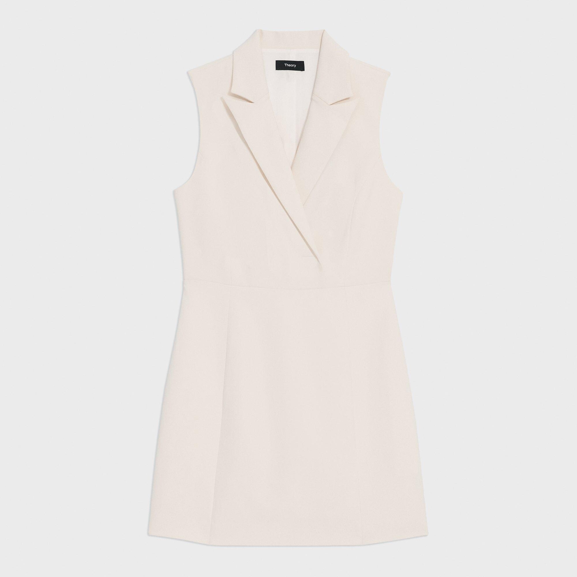 Peak Lapel Mini Dress in Admiral Crepe - 1