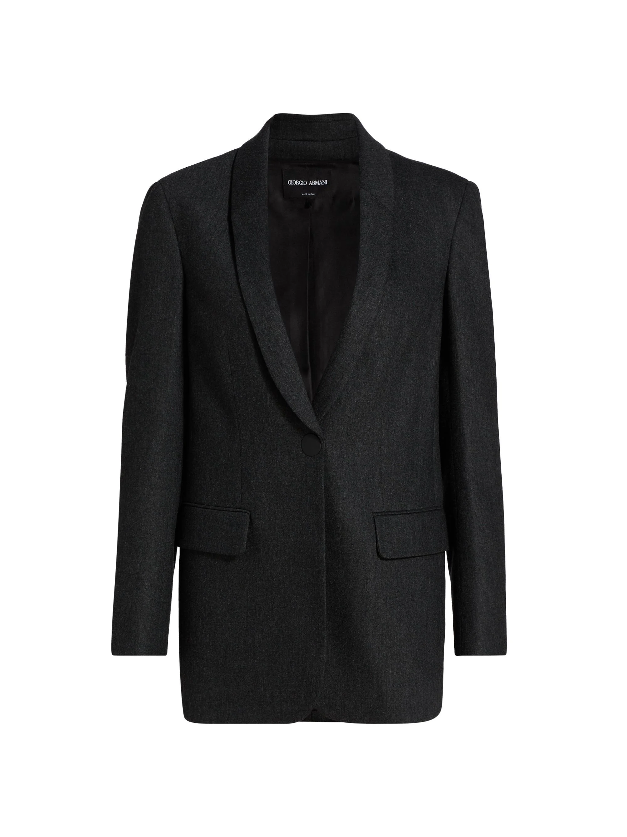 Women's Shawl Wool-Blend Blazer - Moonless Night - 1