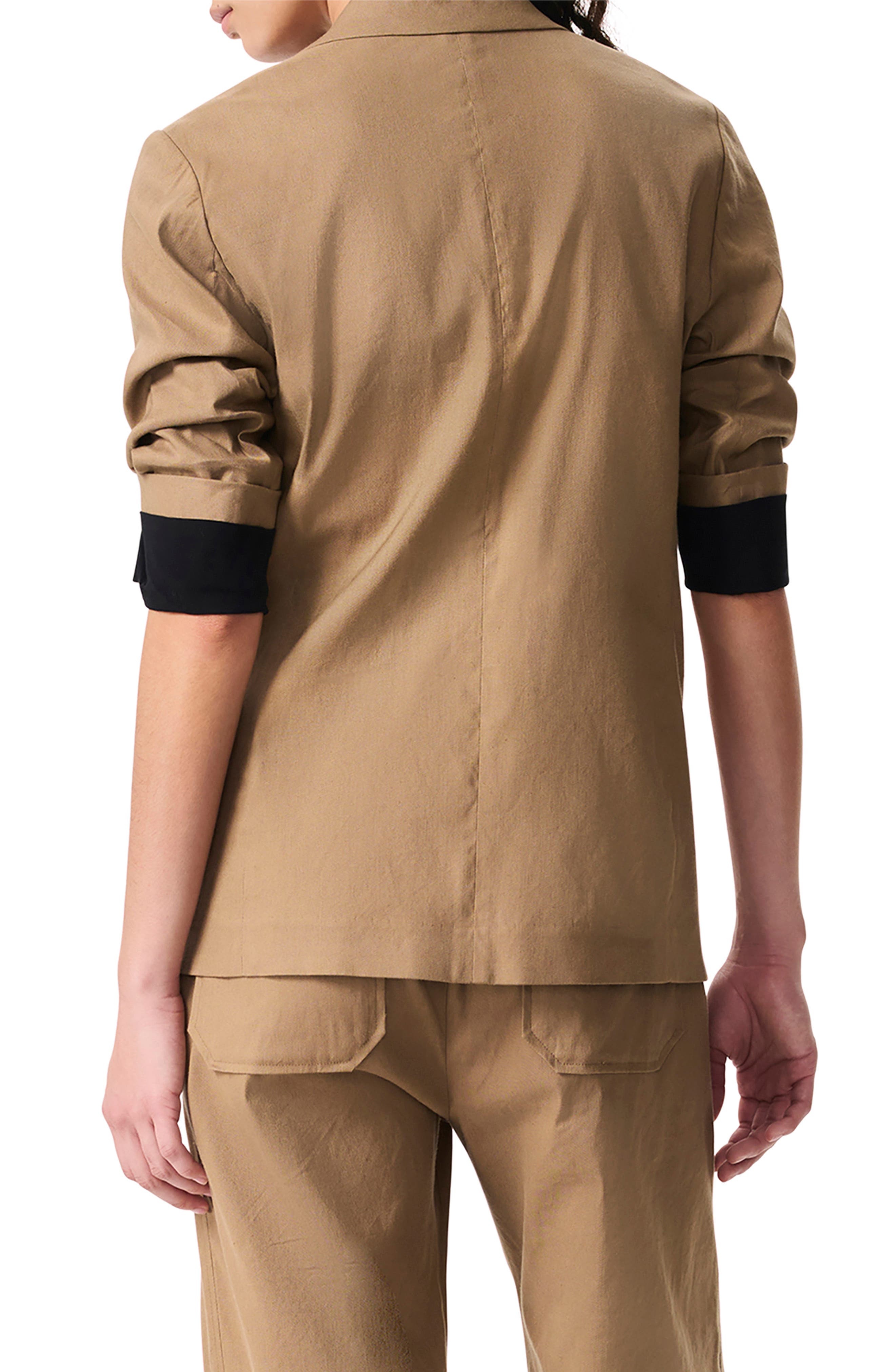 rag & bone Jennie Linen Blend Blazer in Mutedbrown at Nordstrom - 3