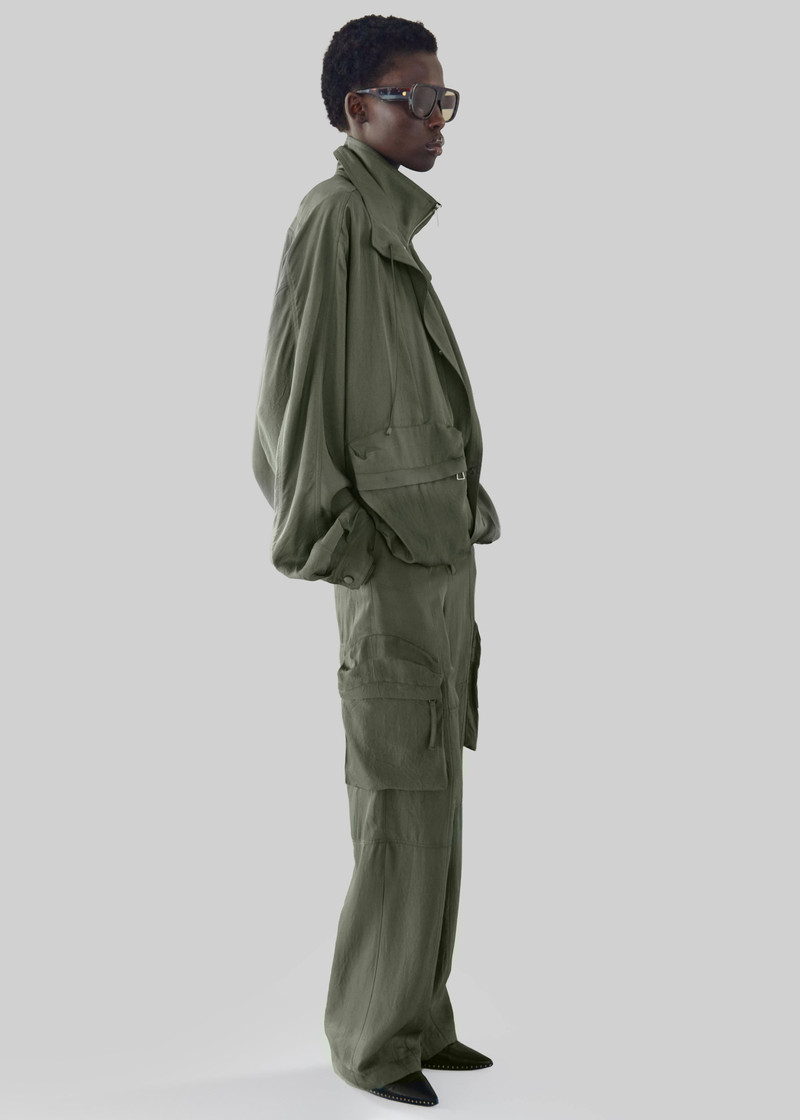 Kelly Fluid Cargo Pants - Moss Green 7