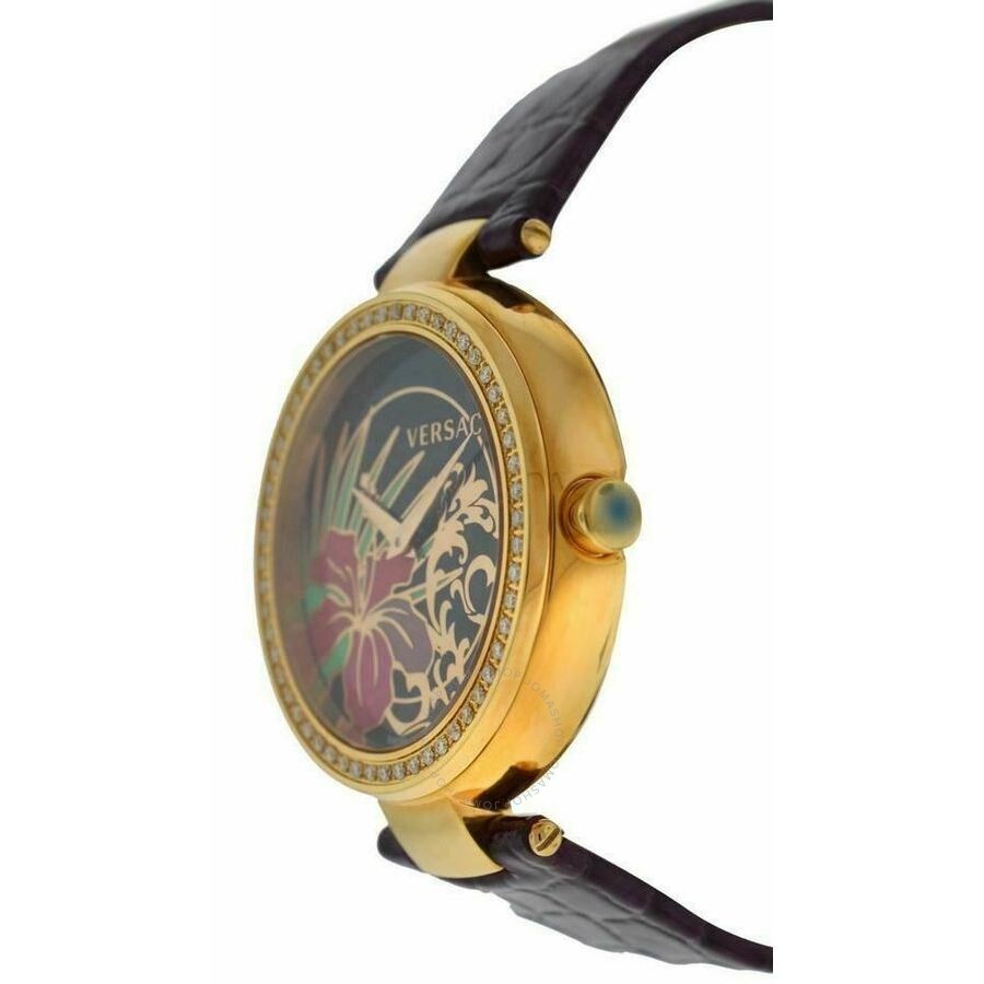 Versace Mystique Hibiscus Quartz Diamond Black Dial Ladies Watch I9Q81D9HI S702 - 2