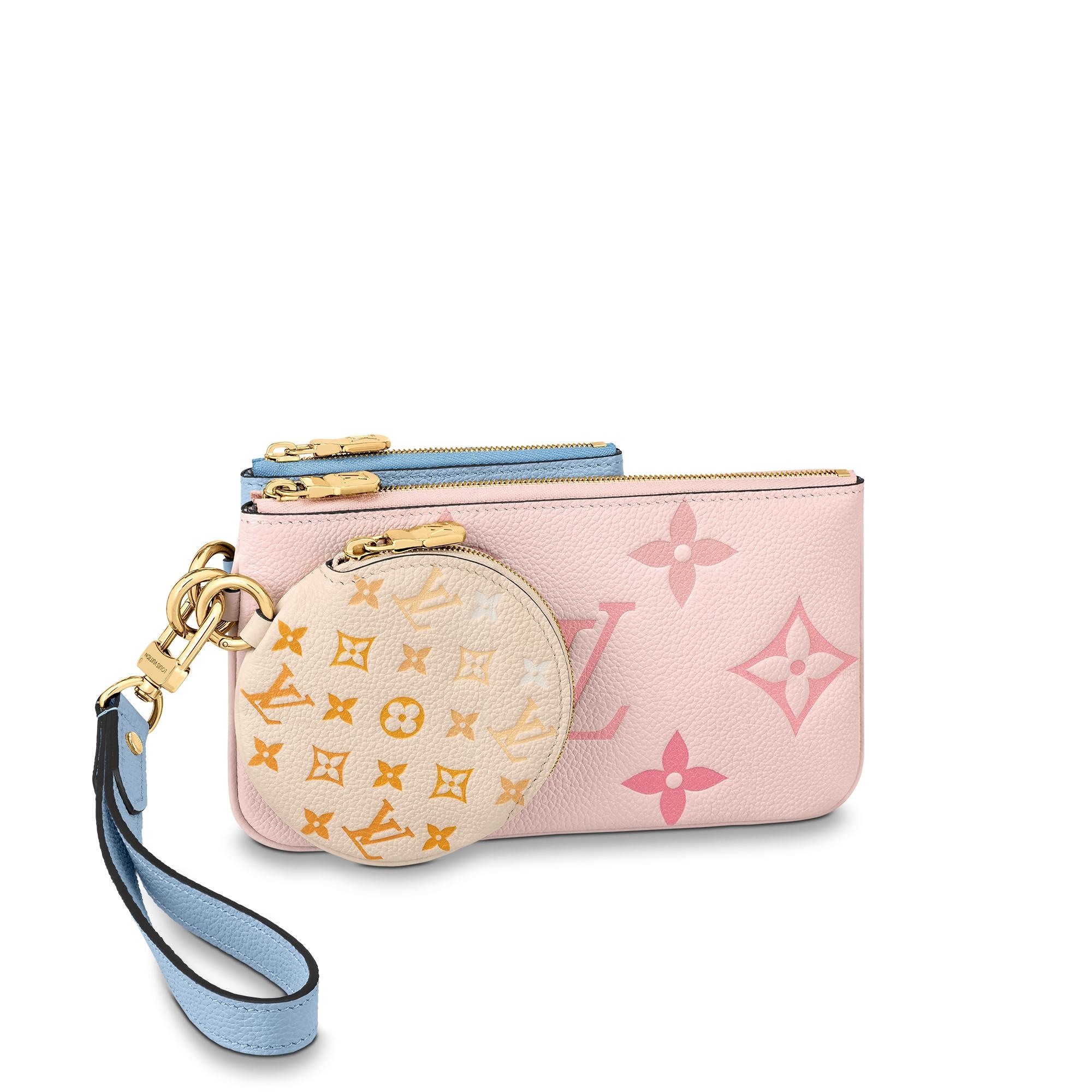 LOUIS VUITTON Monogram Empreinte Pool Trio Pouch Bag Summer Blue/Cream