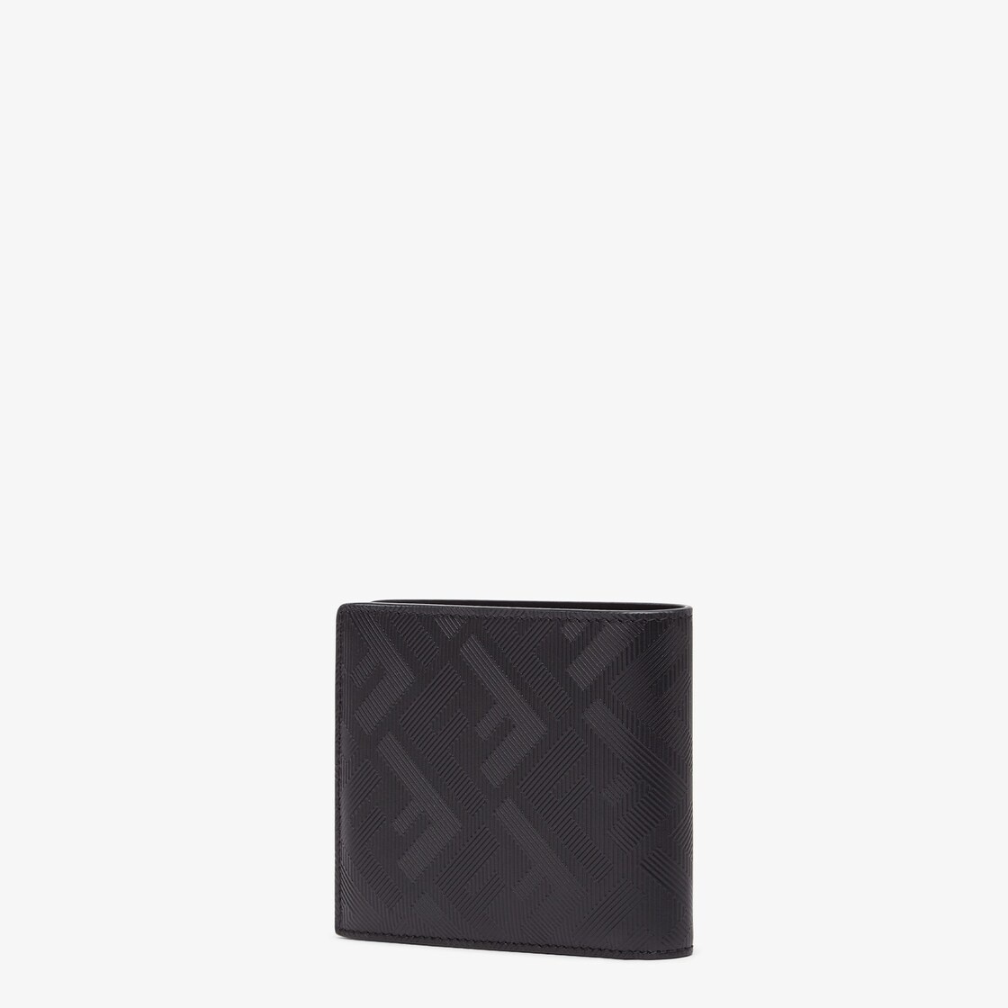 Wallet with eight interior card slots and two compartments for banknotes. Made of black leather with - 2