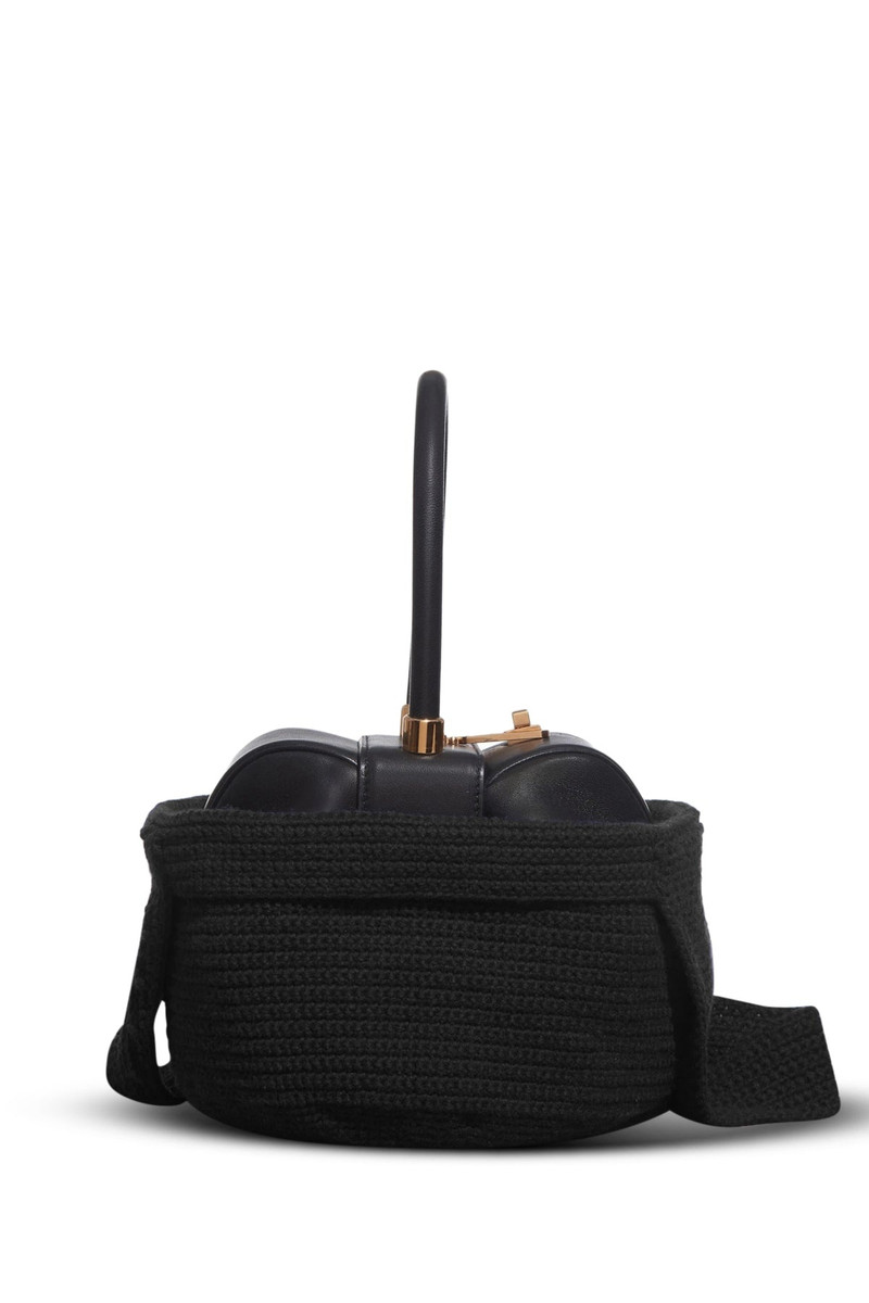 GABRIELA HEARST Crossover Knit Bag in Black Cashmere outlook