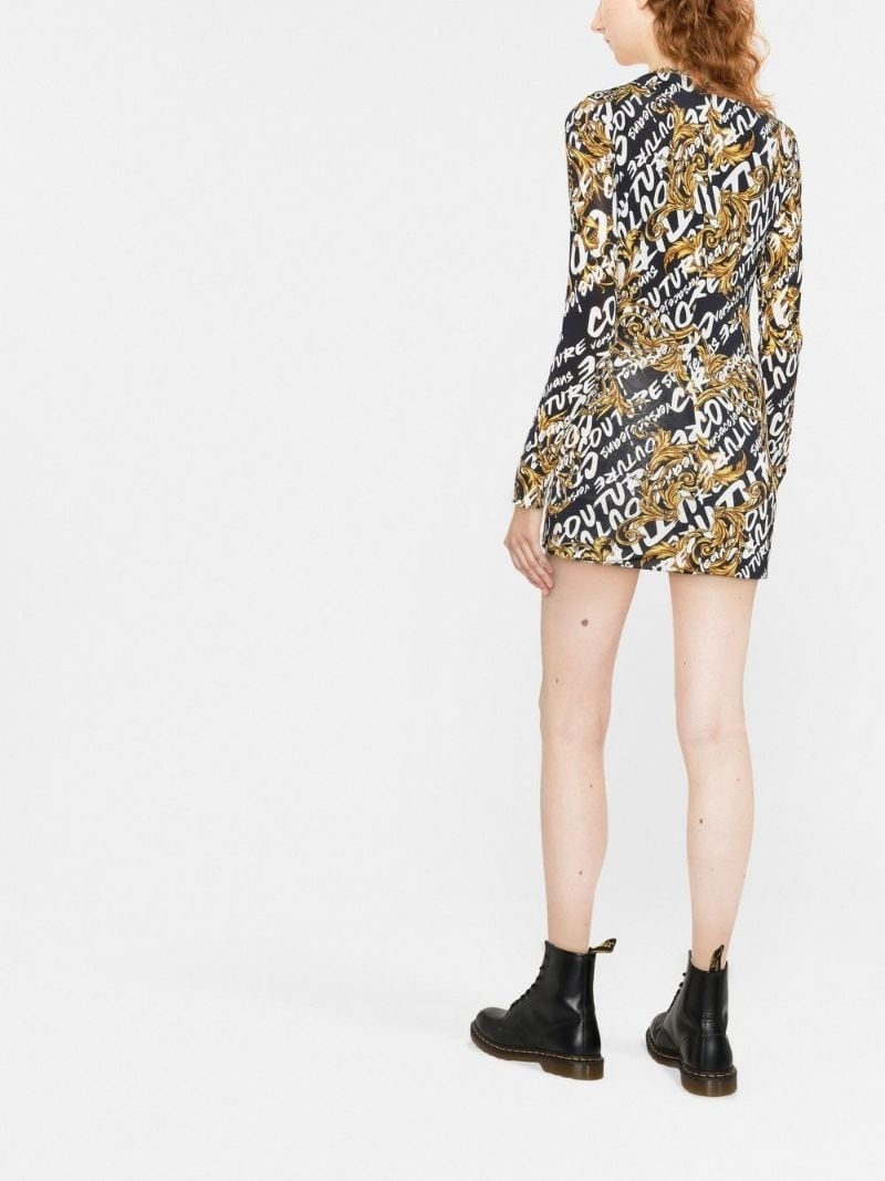 graphic-logo-print midi dress - 6