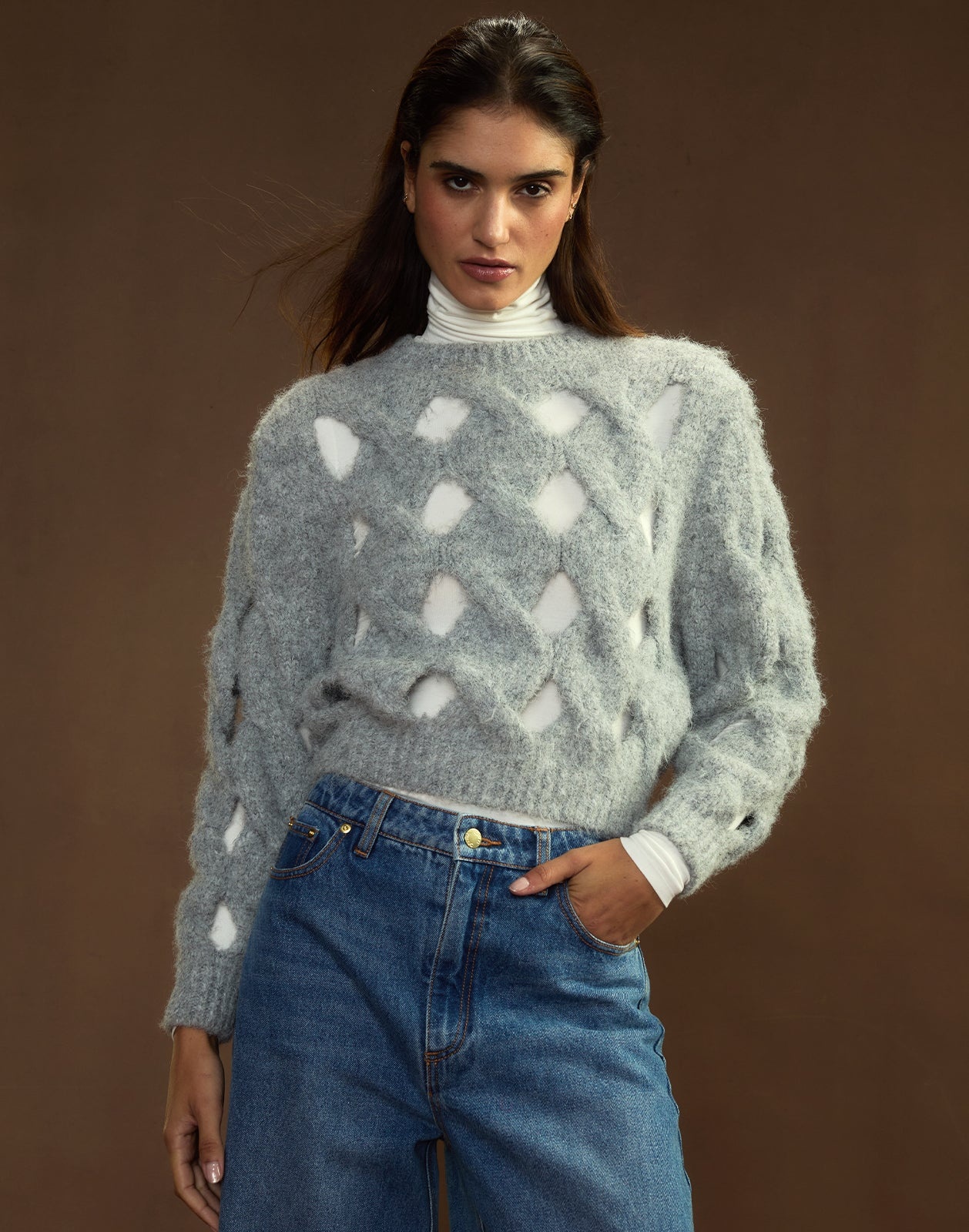 Open Knit Sweater - 4
