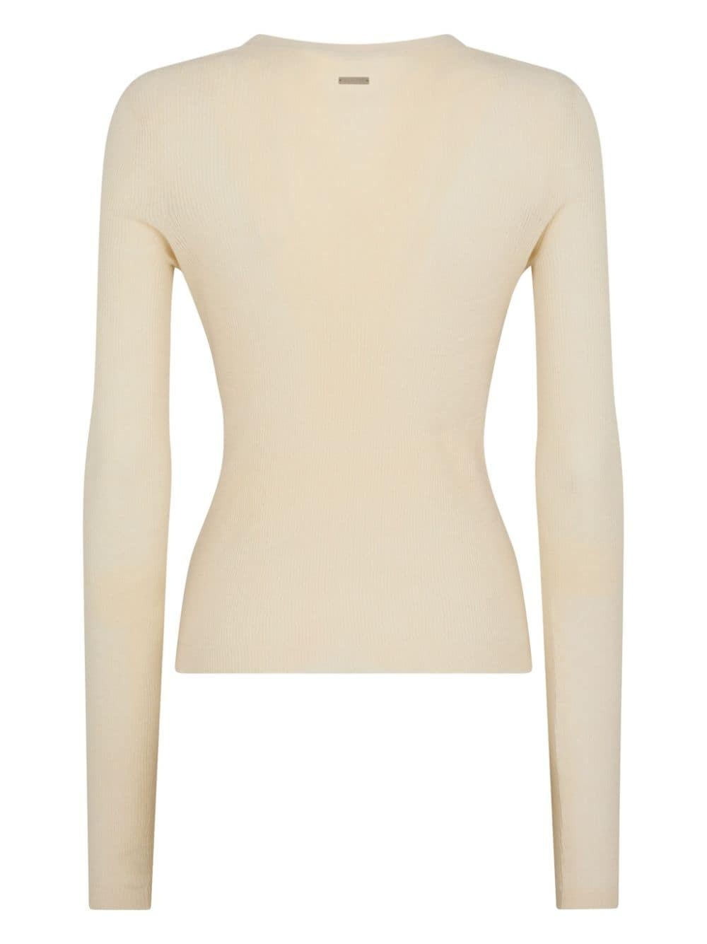 slim-cut ribbed-knit jumper - 2