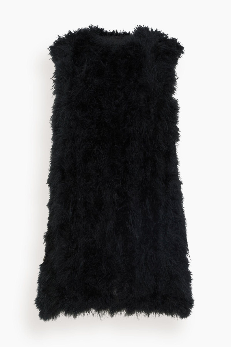 Feathers Vest in Noir - 1