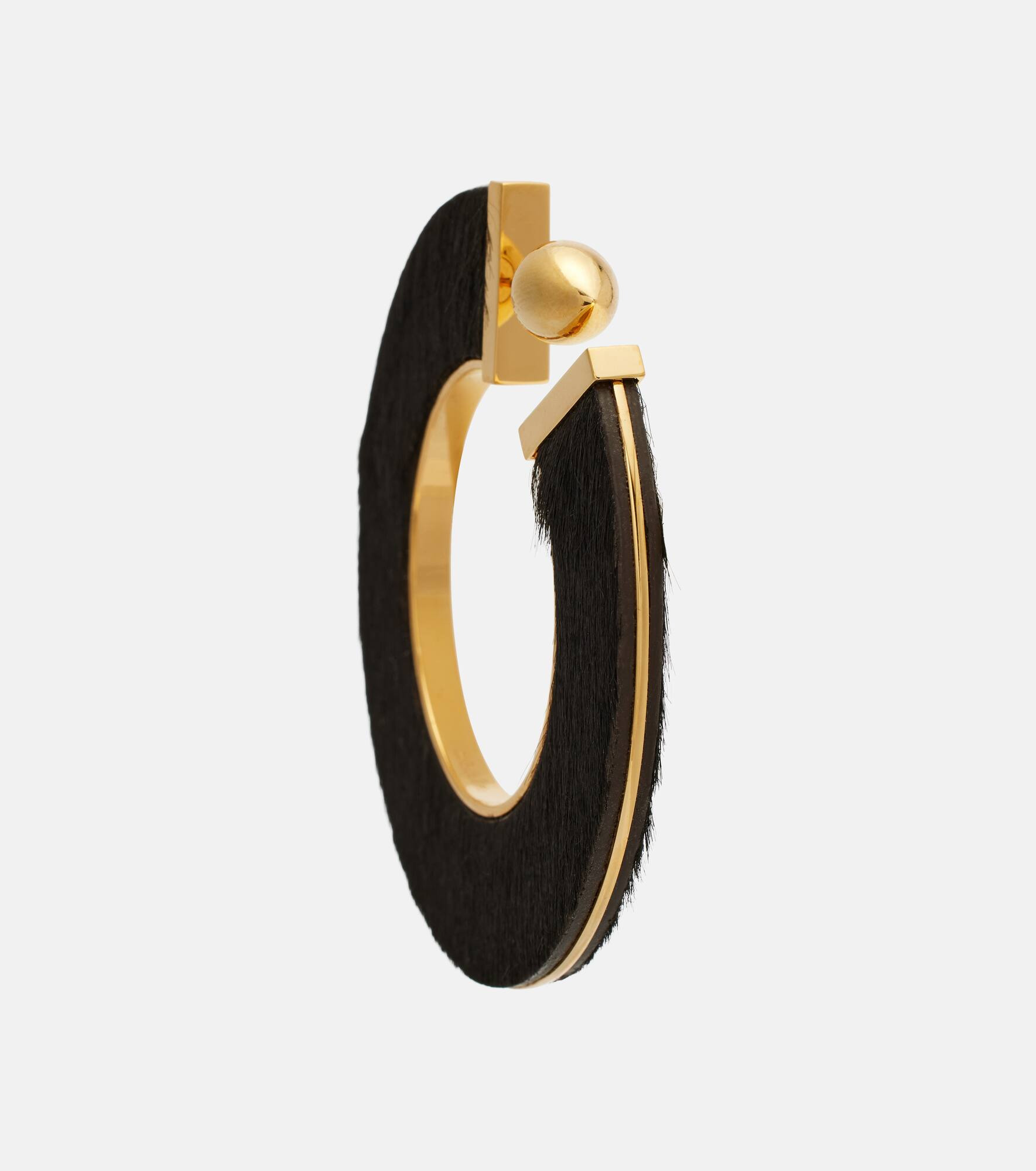 Blade Medium leather hoop earrings - 5