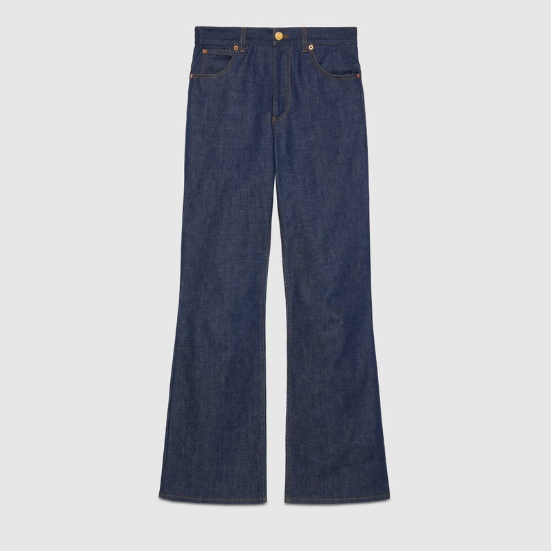 Washed denim flare pant 1