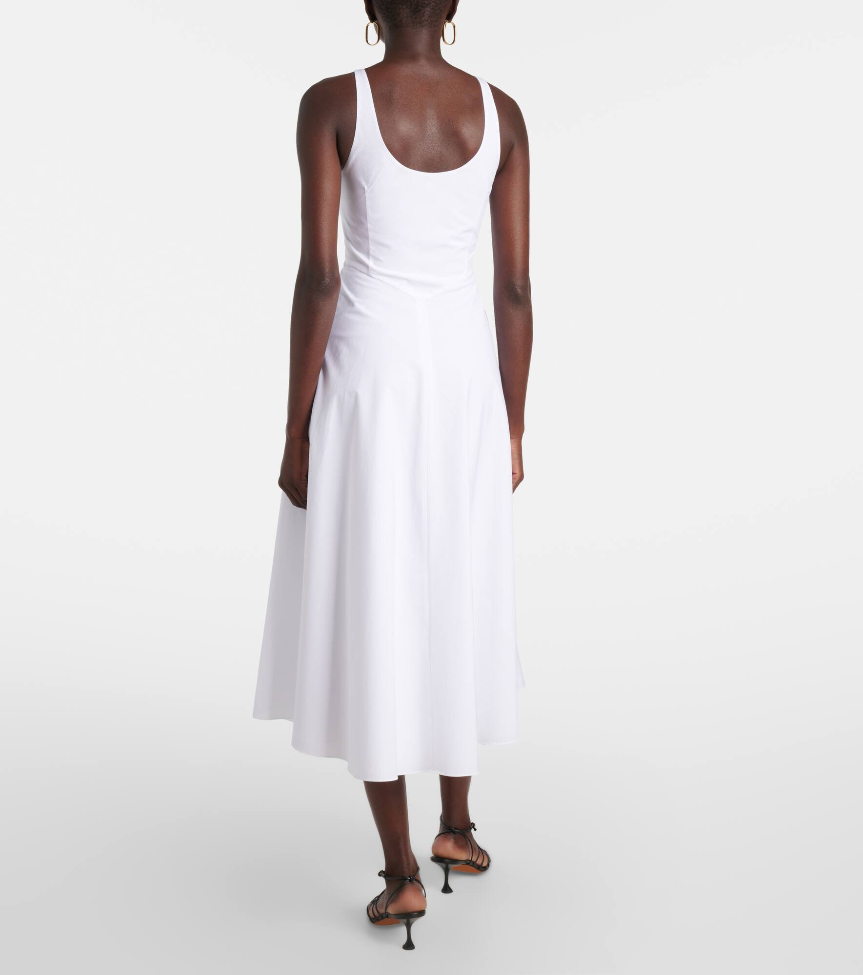 Poplin Power cotton-blend midi dress - 3