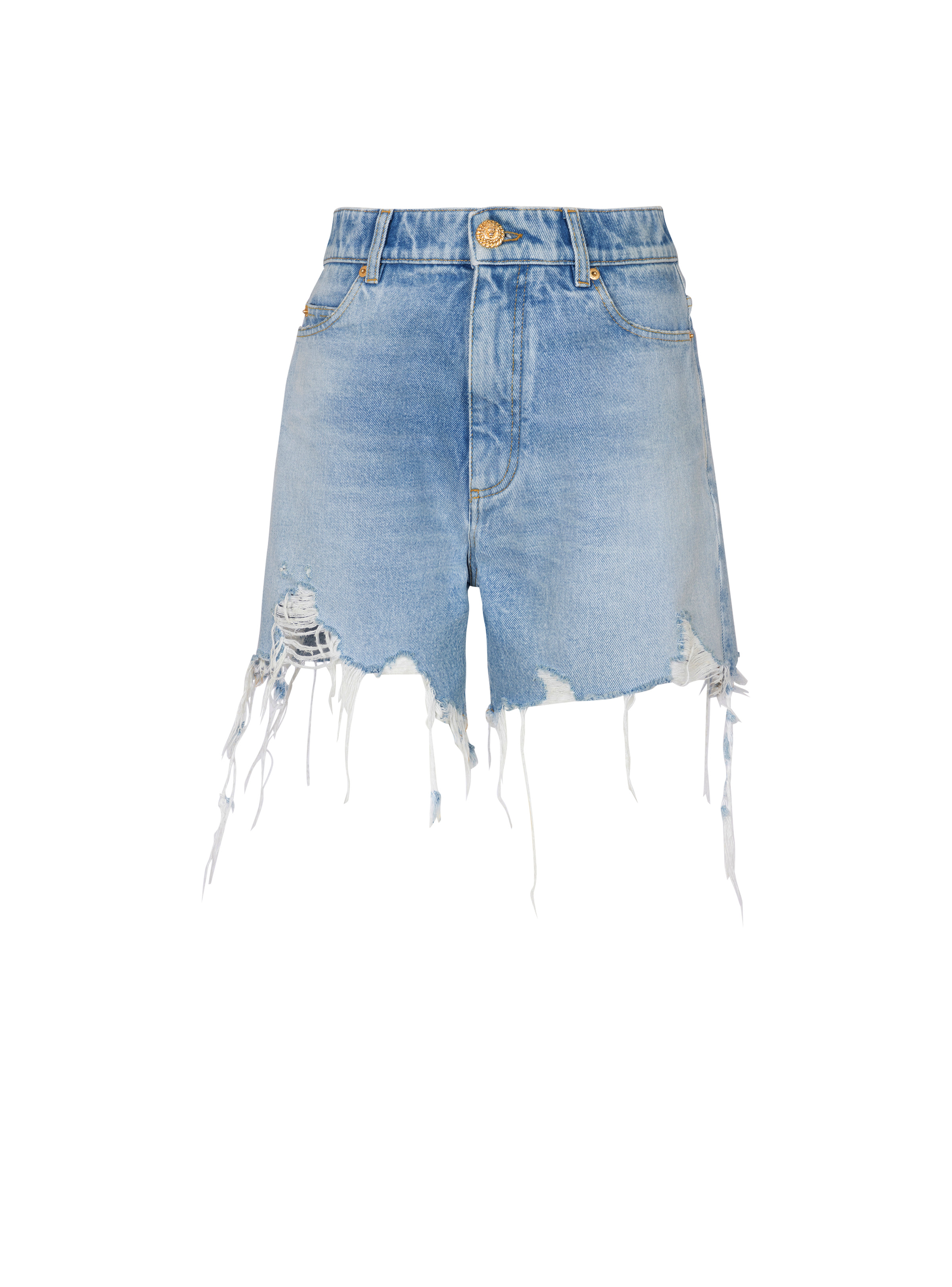 Light blue denim shorts - 1