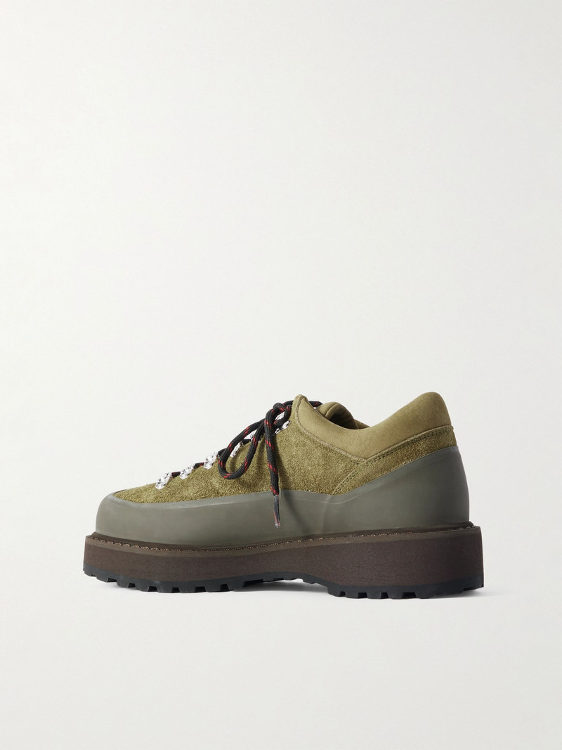 Cornaro Rubber and Nubuck-Trimmed Suede Boots Green 4